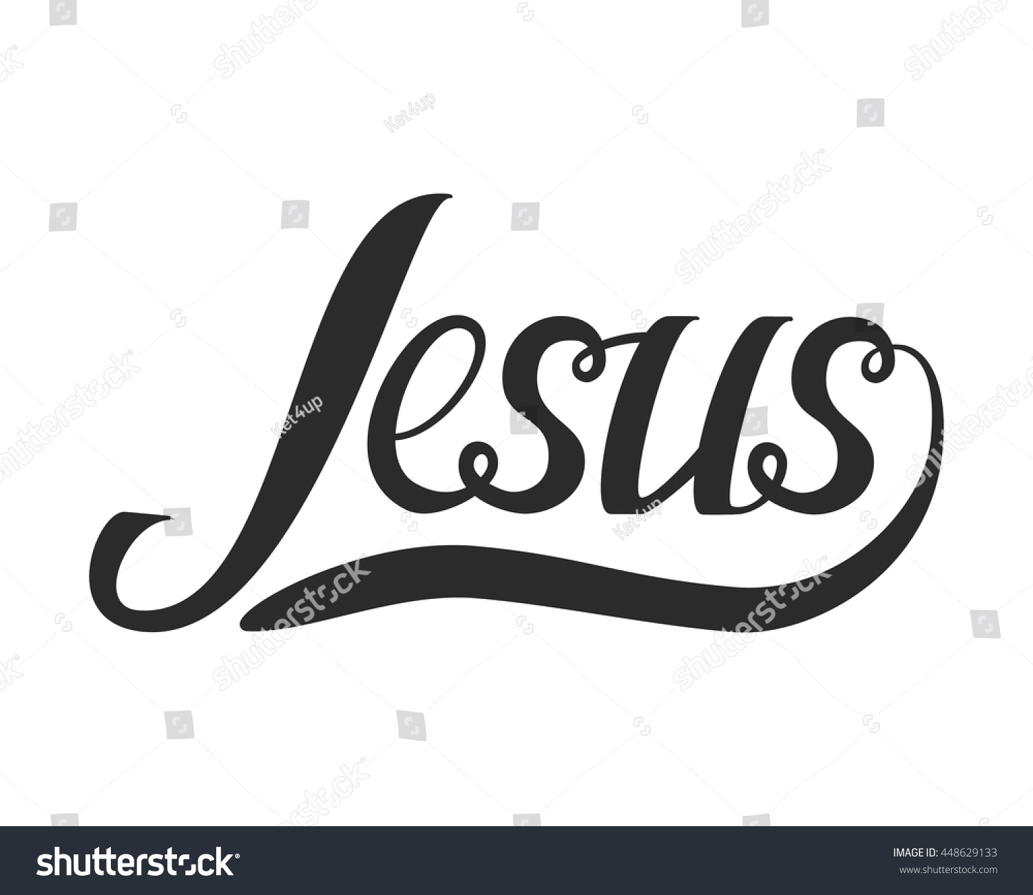 Jesus Vector Retro Background Hand Lettering Stock Vector (Royalty Free ...