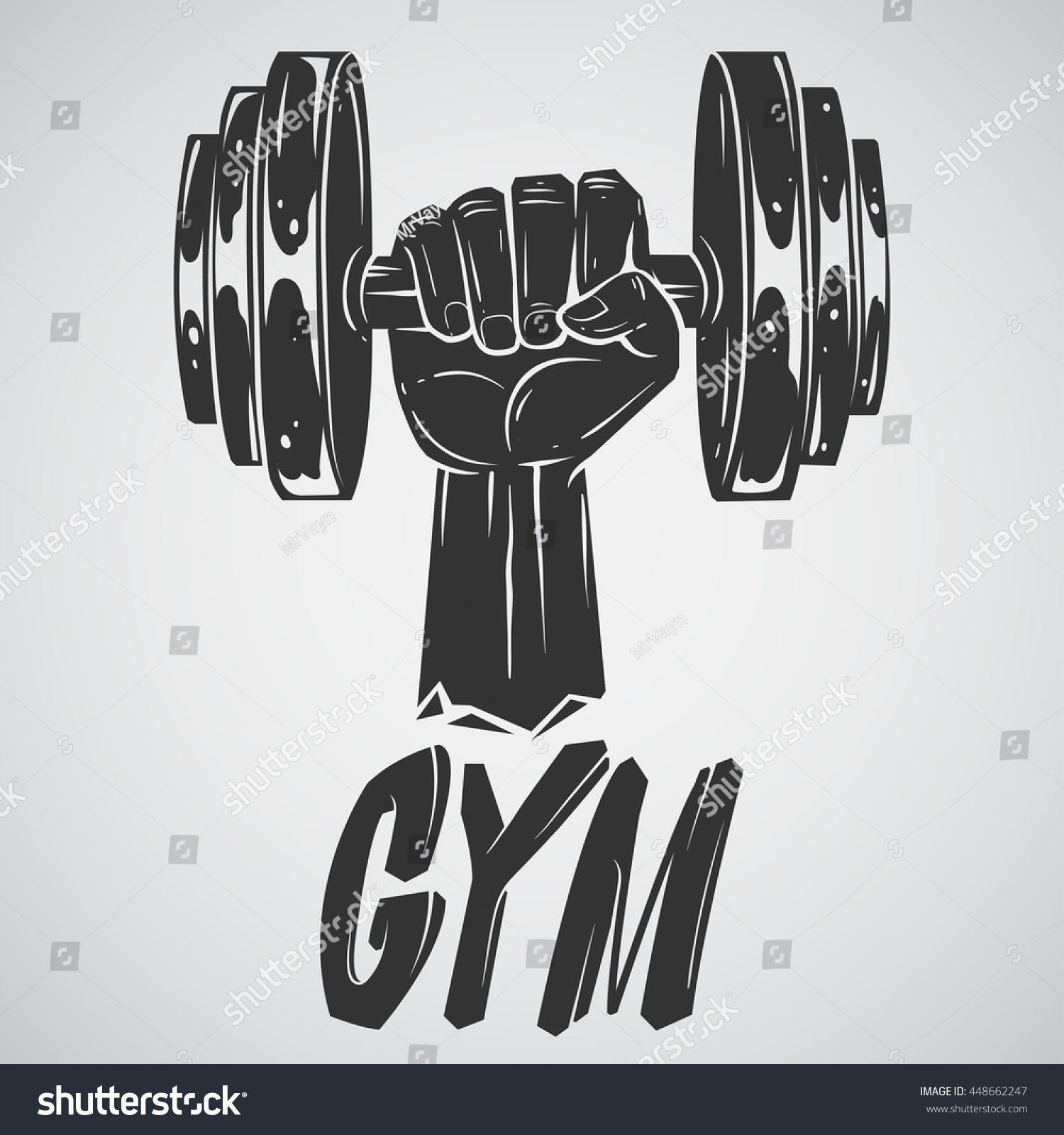 Hand Holding Dumbbell Stock Vector (Royalty Free) 448662247 | Shutterstock