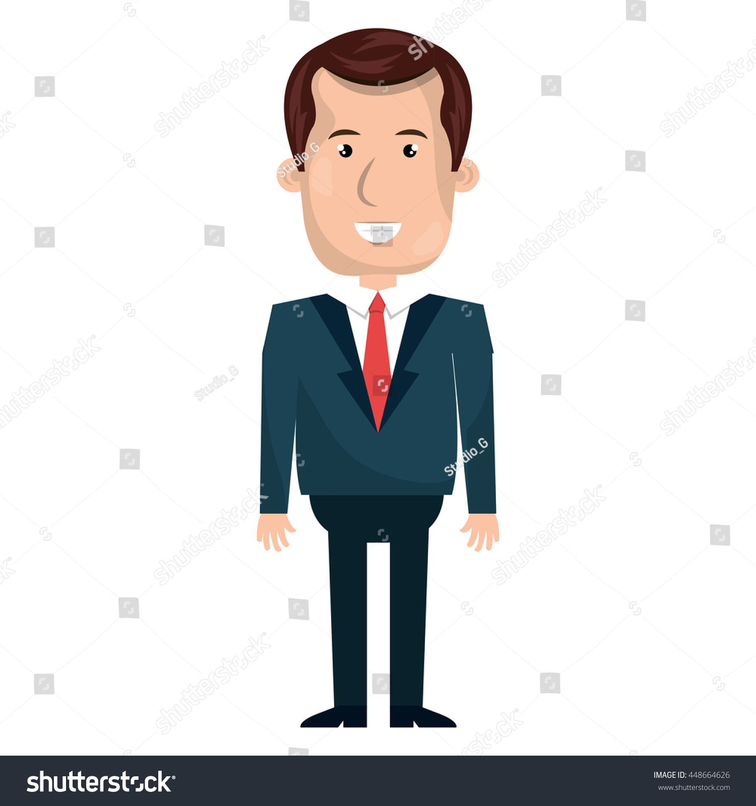 Young Businessman Elegant Suit Cartoon Vector Stock Vector (Royalty ...