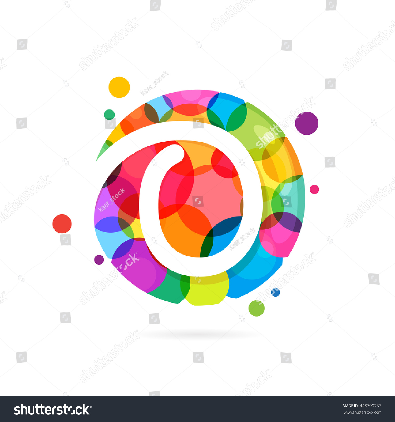 Number Zero Logo Rainbow Dots Colorful Stock Vector (Royalty Free ...
