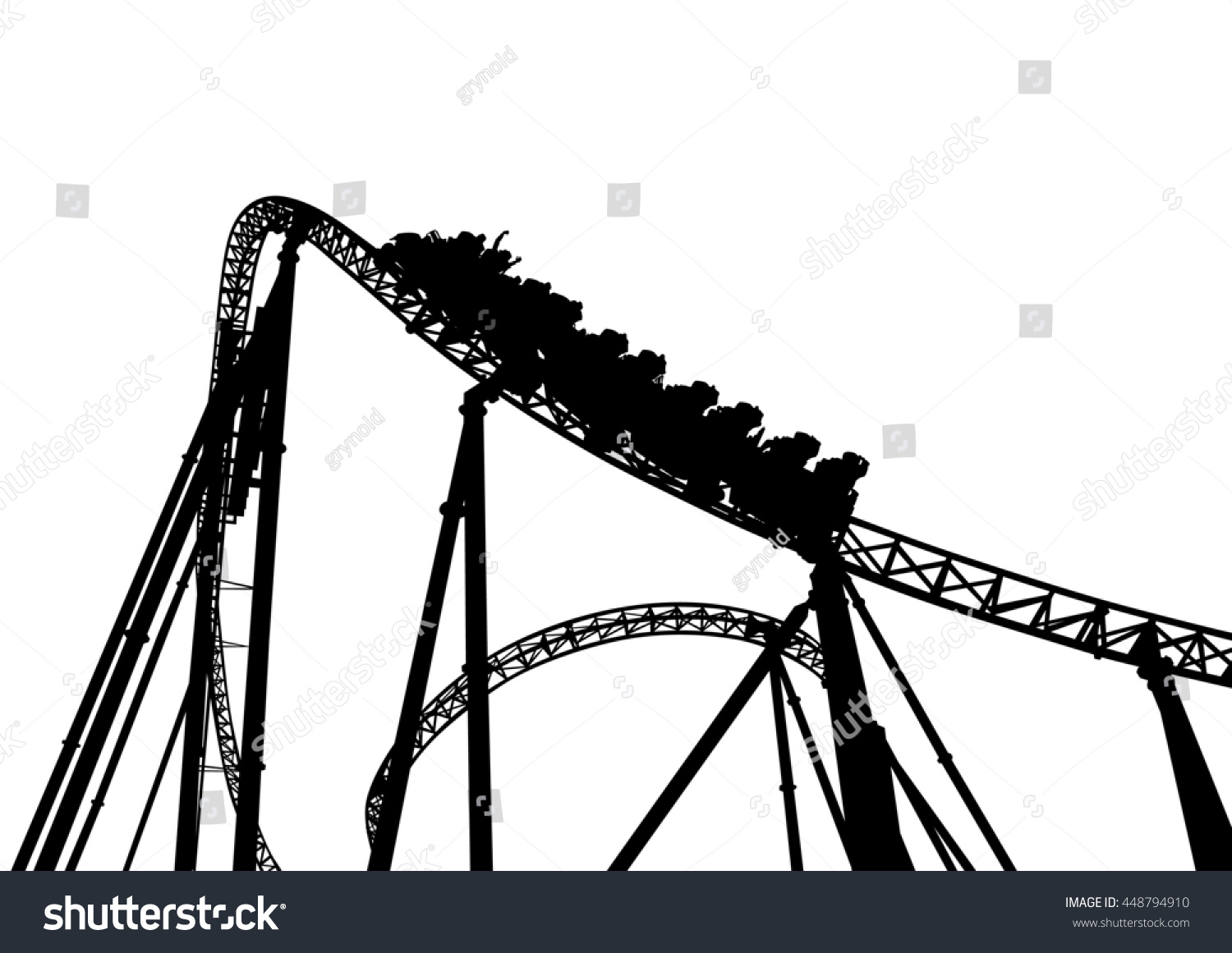 Rollercoaster Park On White Background Stock Illustration 448794910 ...