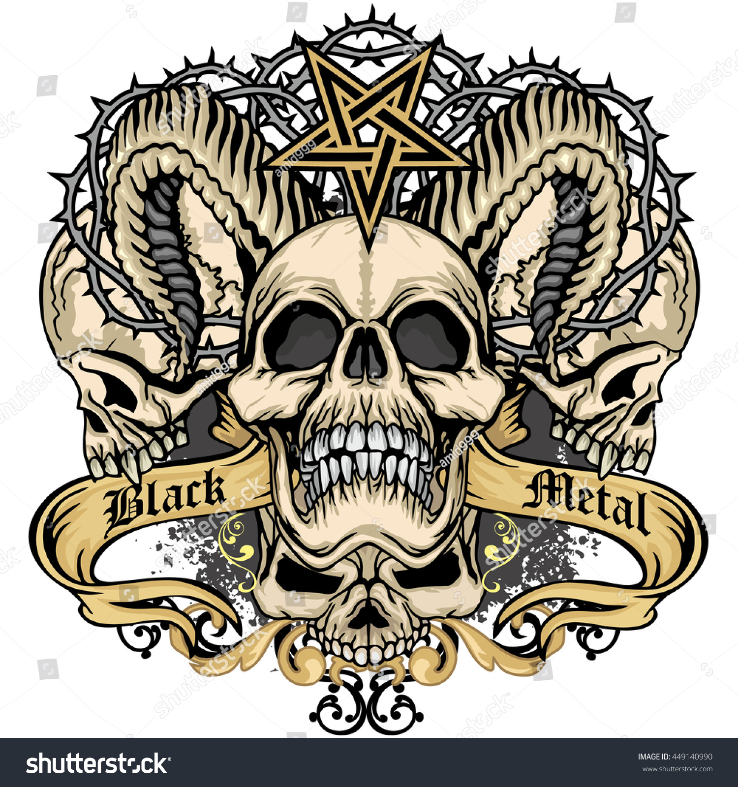 Gothic Coat Arms Skull Grungevintage Design Stock Vector (Royalty Free ...