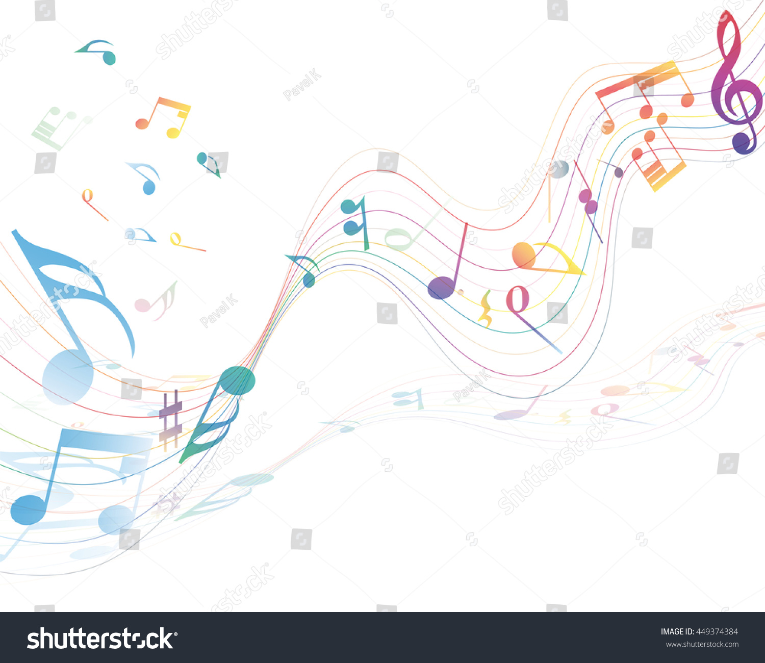 Musical Design Elements Music Staff Treble Stock Vector (Royalty Free ...