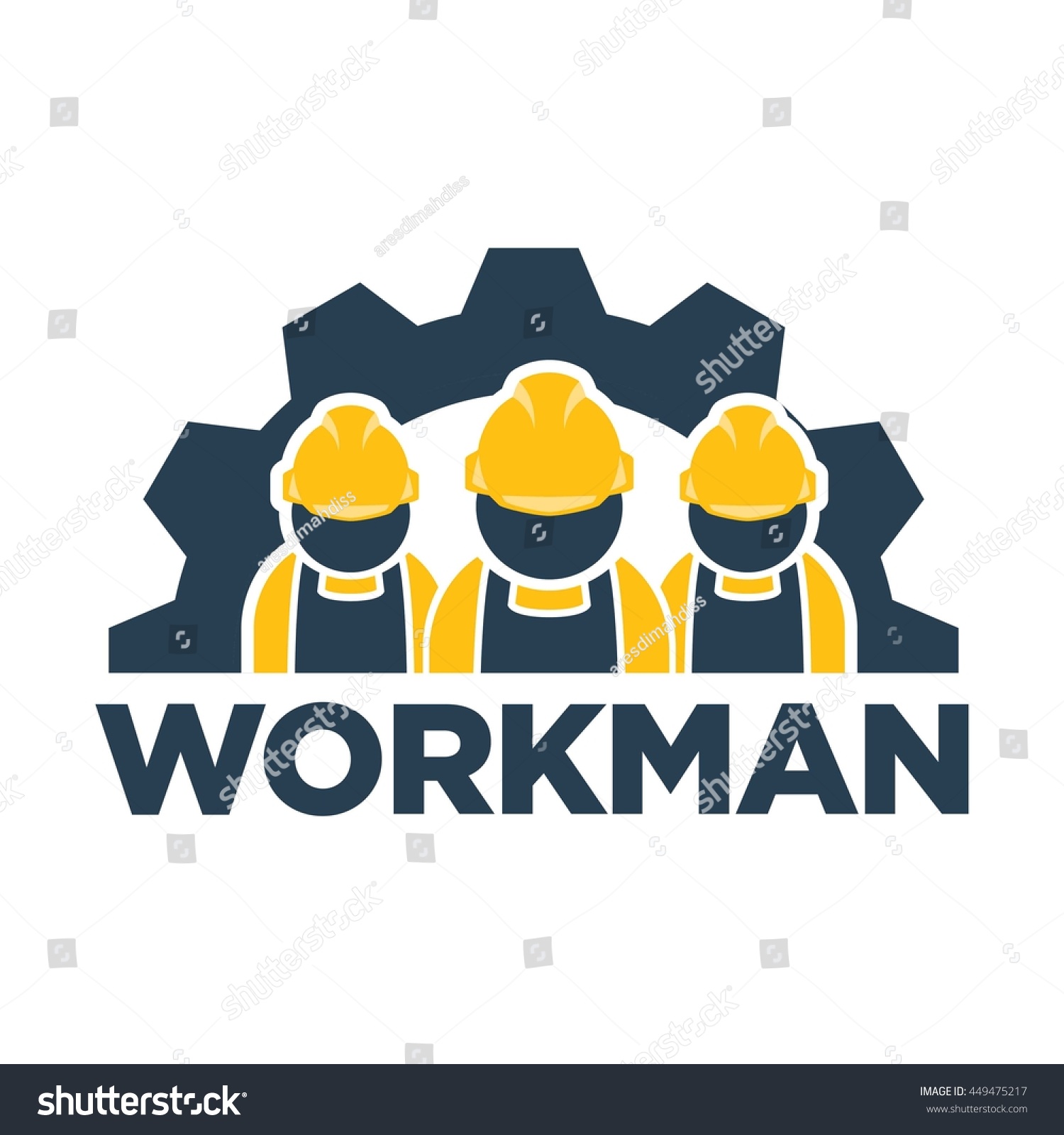 Working Man Construction Logo Template Stock Vector (Royalty Free ...