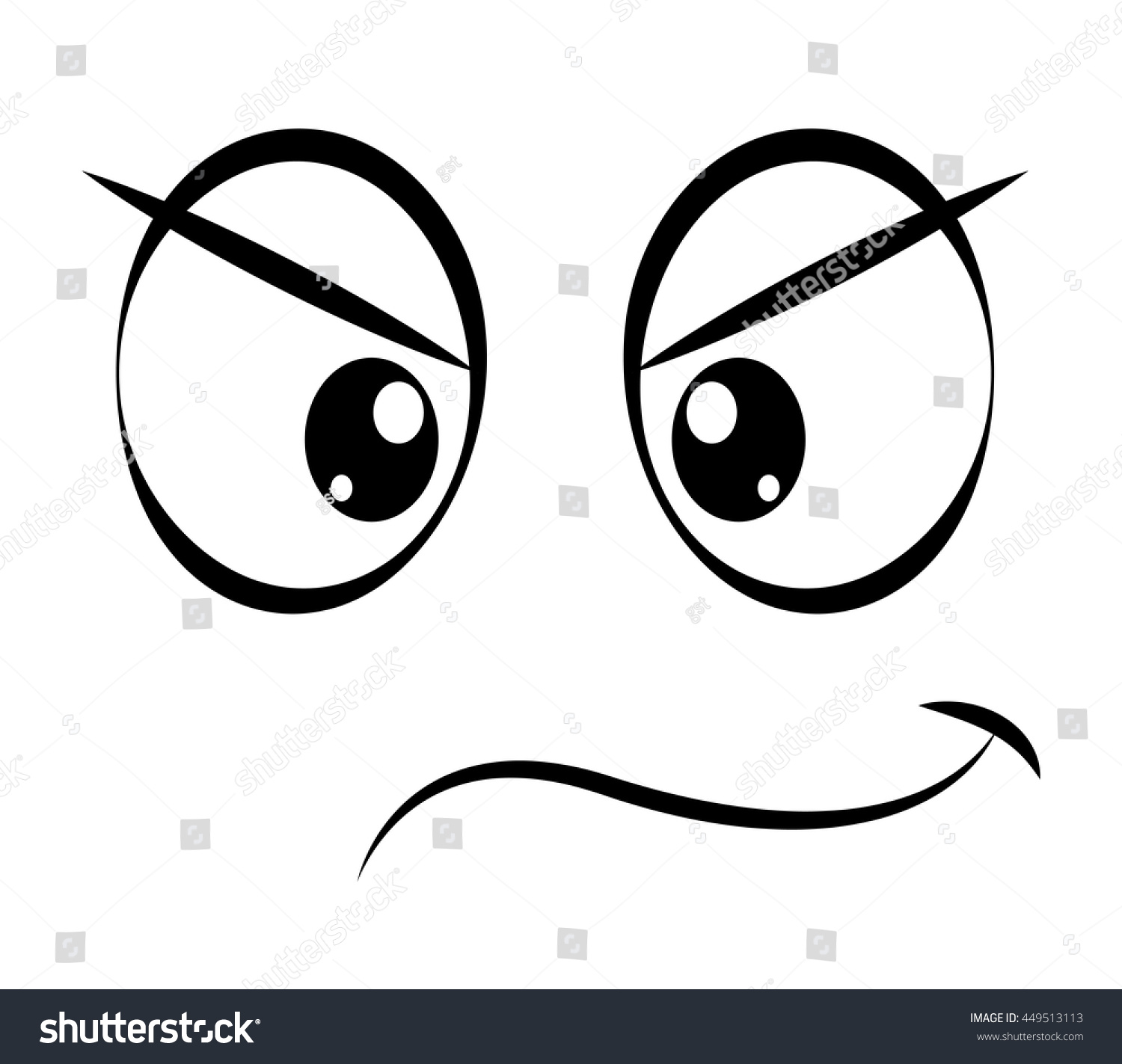 Angry Face Emoticon Isolated Icon Design Stock Vector (Royalty Free ...