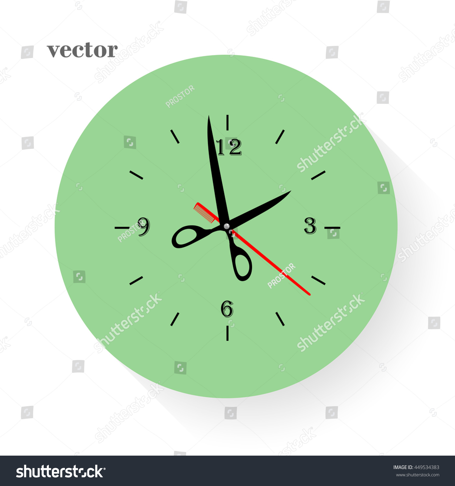 Clock Scissors Combicon Stock Vector (royalty Free) 449534383 