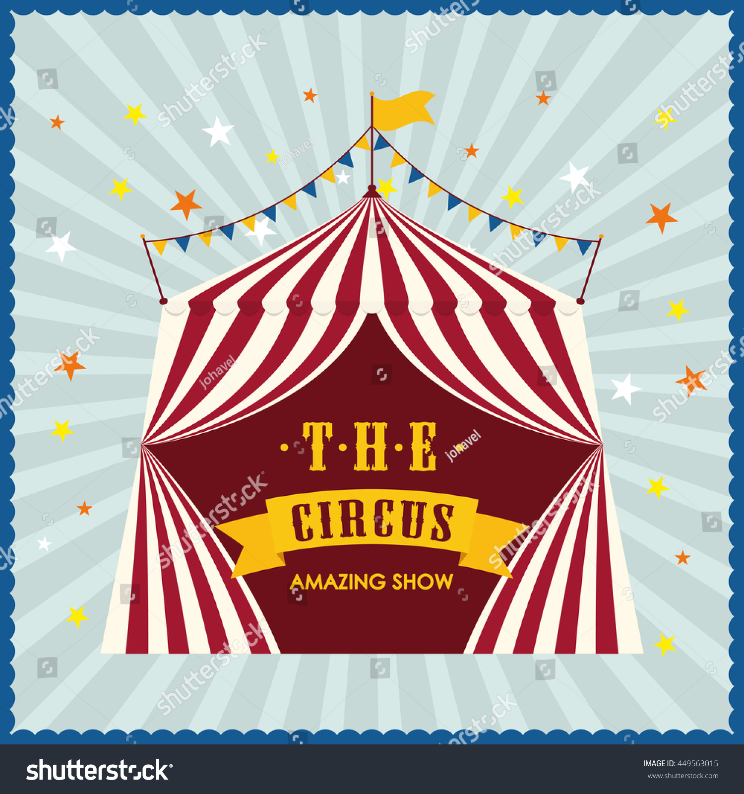 Circus Carnival Concept Represented By Striped Stock Vector (Royalty ...