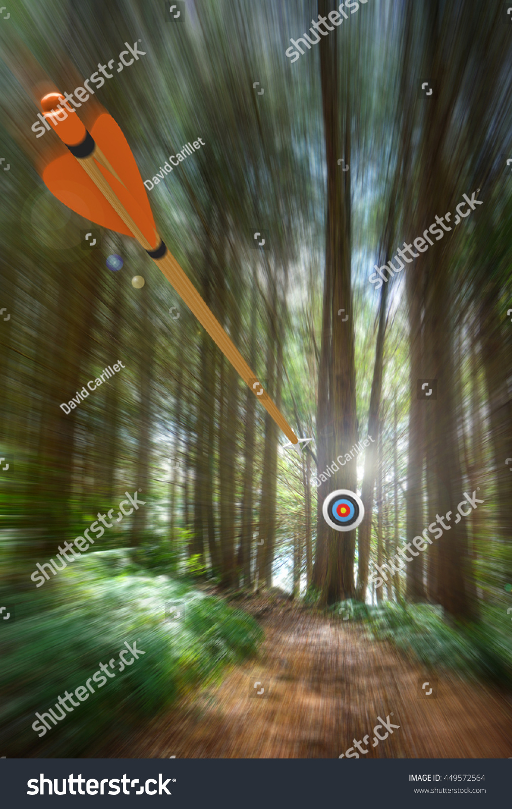 Arrow Speeding Archery Target Motion Blur Stock Photo 449572564