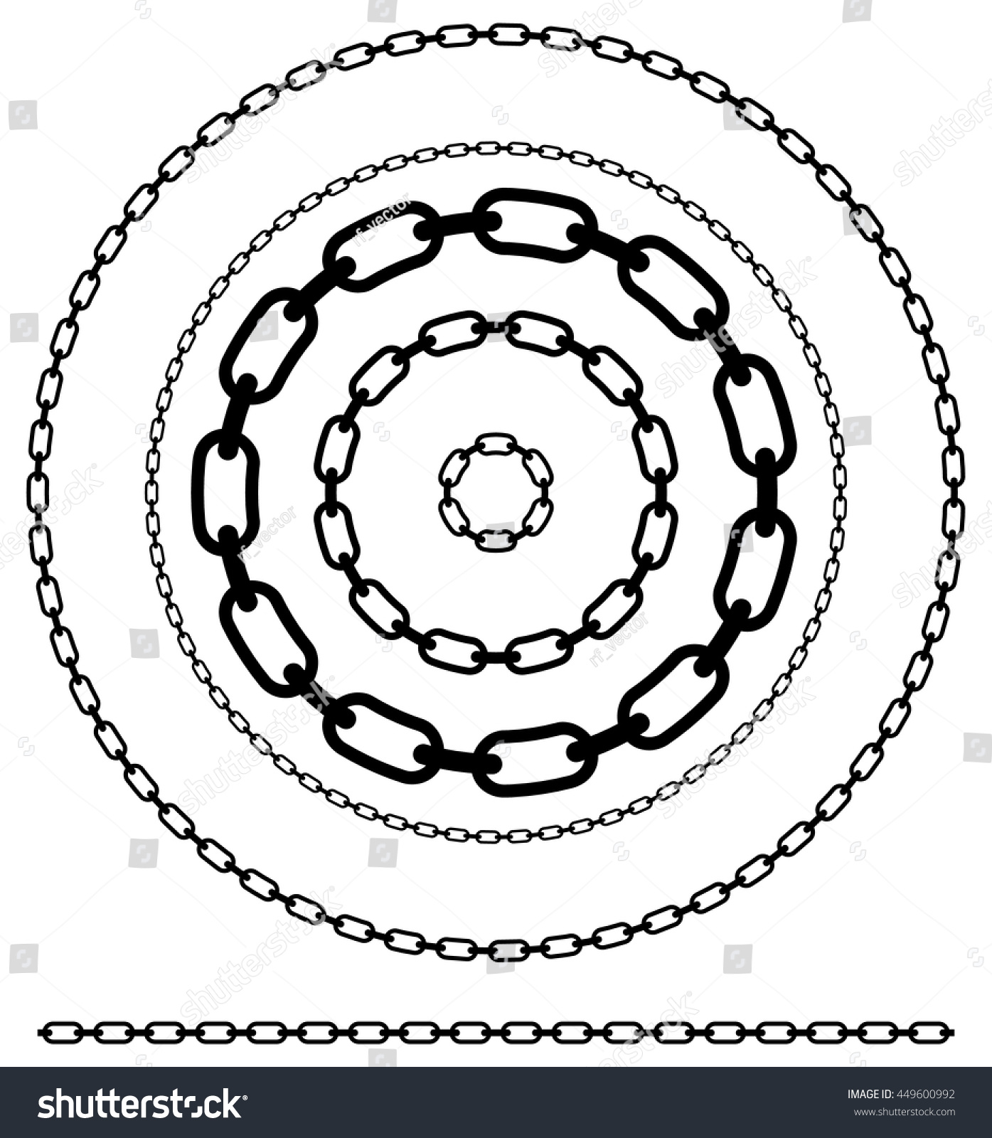 Chains Circle Repeatable Straight Version Included Stock Vector ...