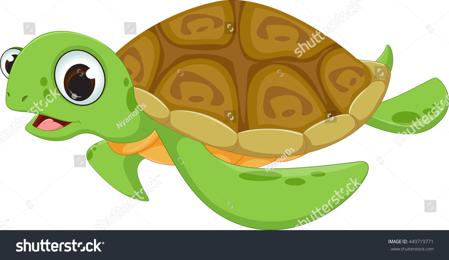Морская черепаха мультяшная вектор