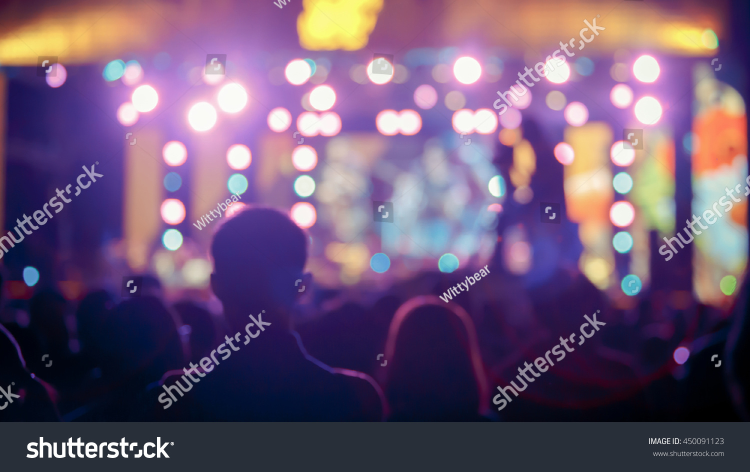 Crowd Front Concert Stage Blurred Stock Photo 450091123 Shutterstock