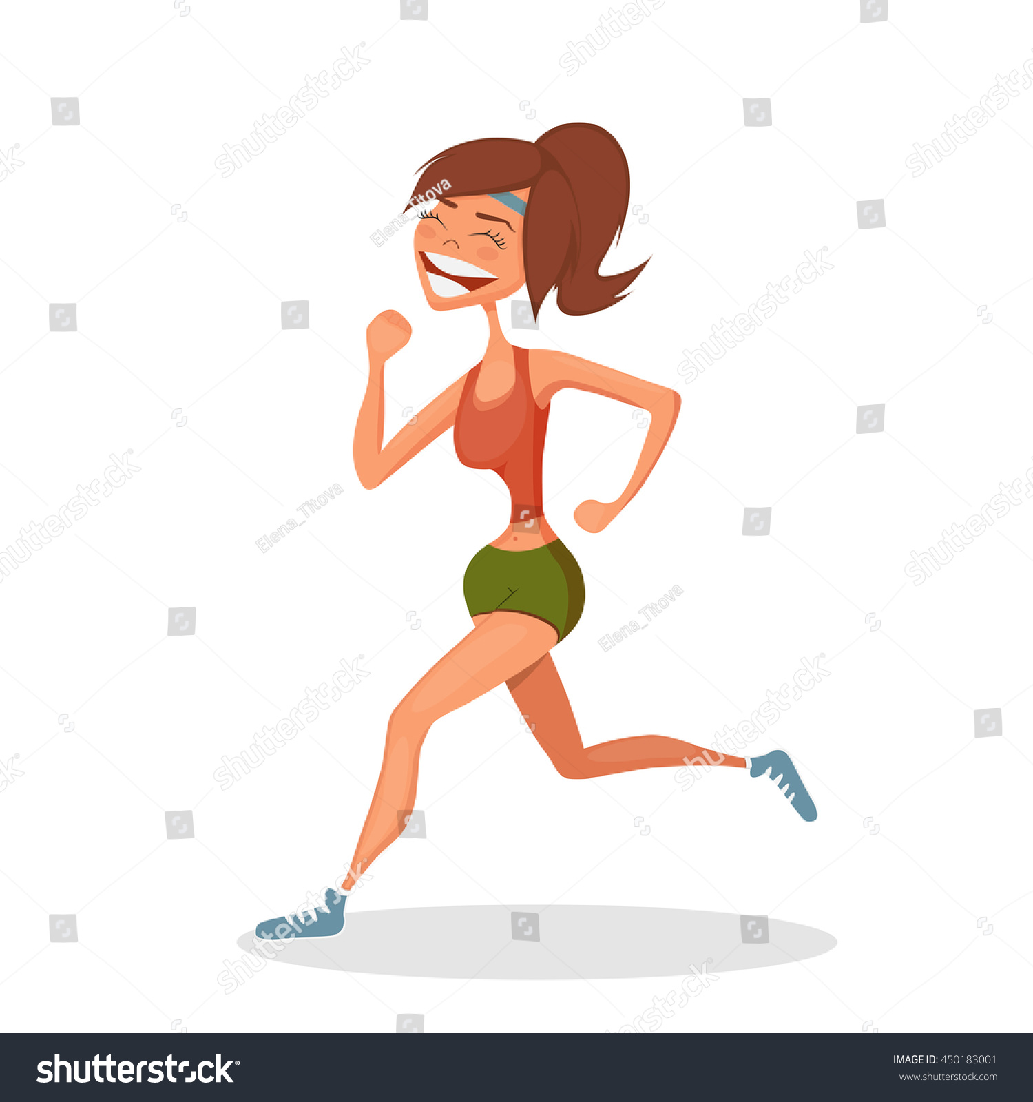 Running Smiling Girl Olympic Games Concept Stock Vector (Royalty Free ...