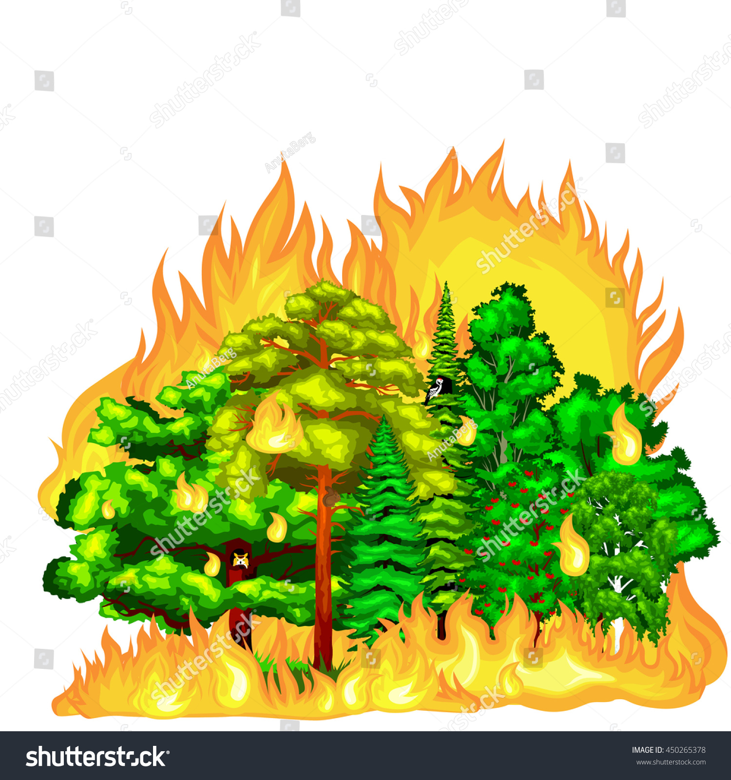 Пожар в лесу для детей
