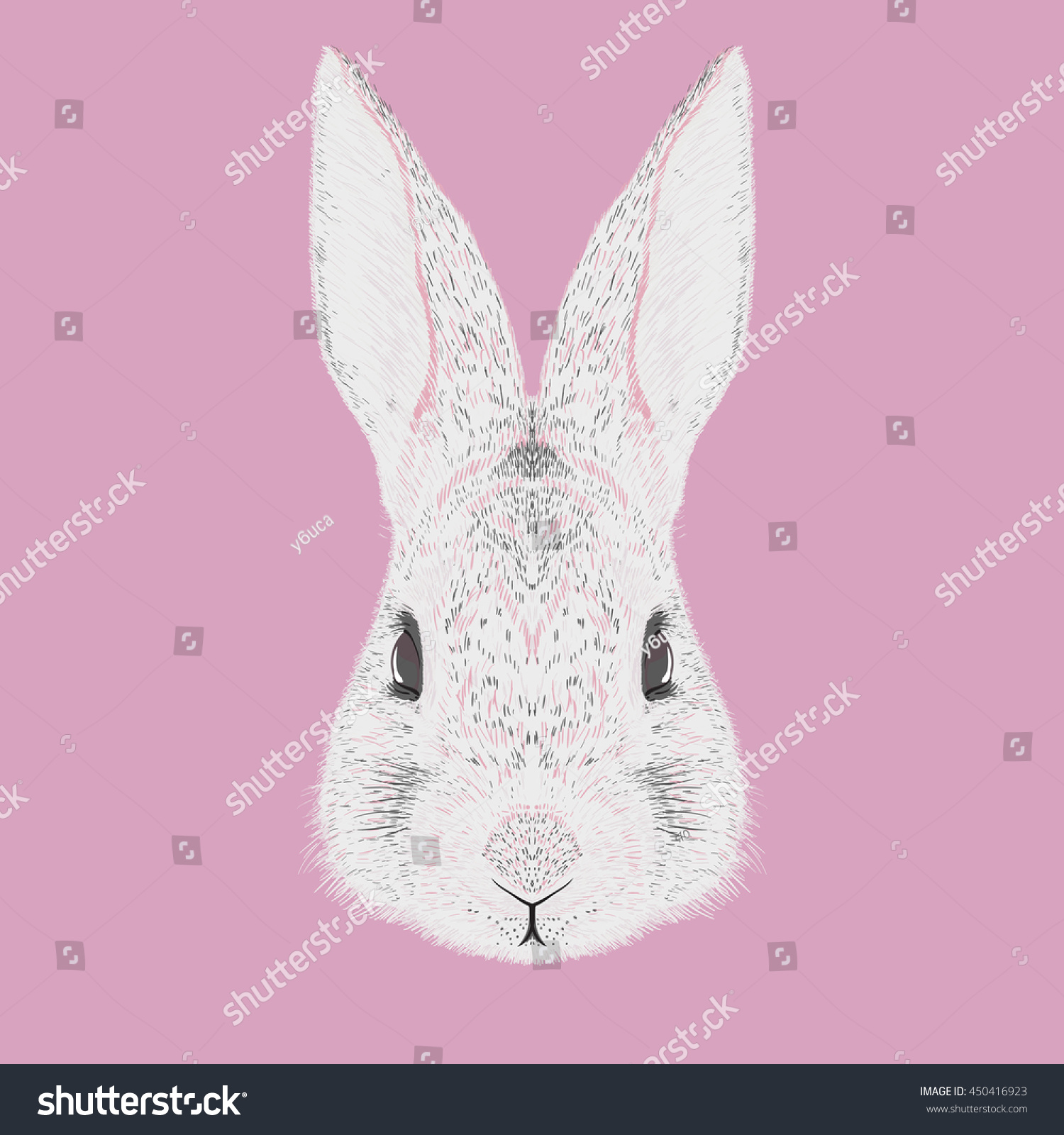 White Rabbit Illustration Vector Stock Vector Royalty Free 450416923