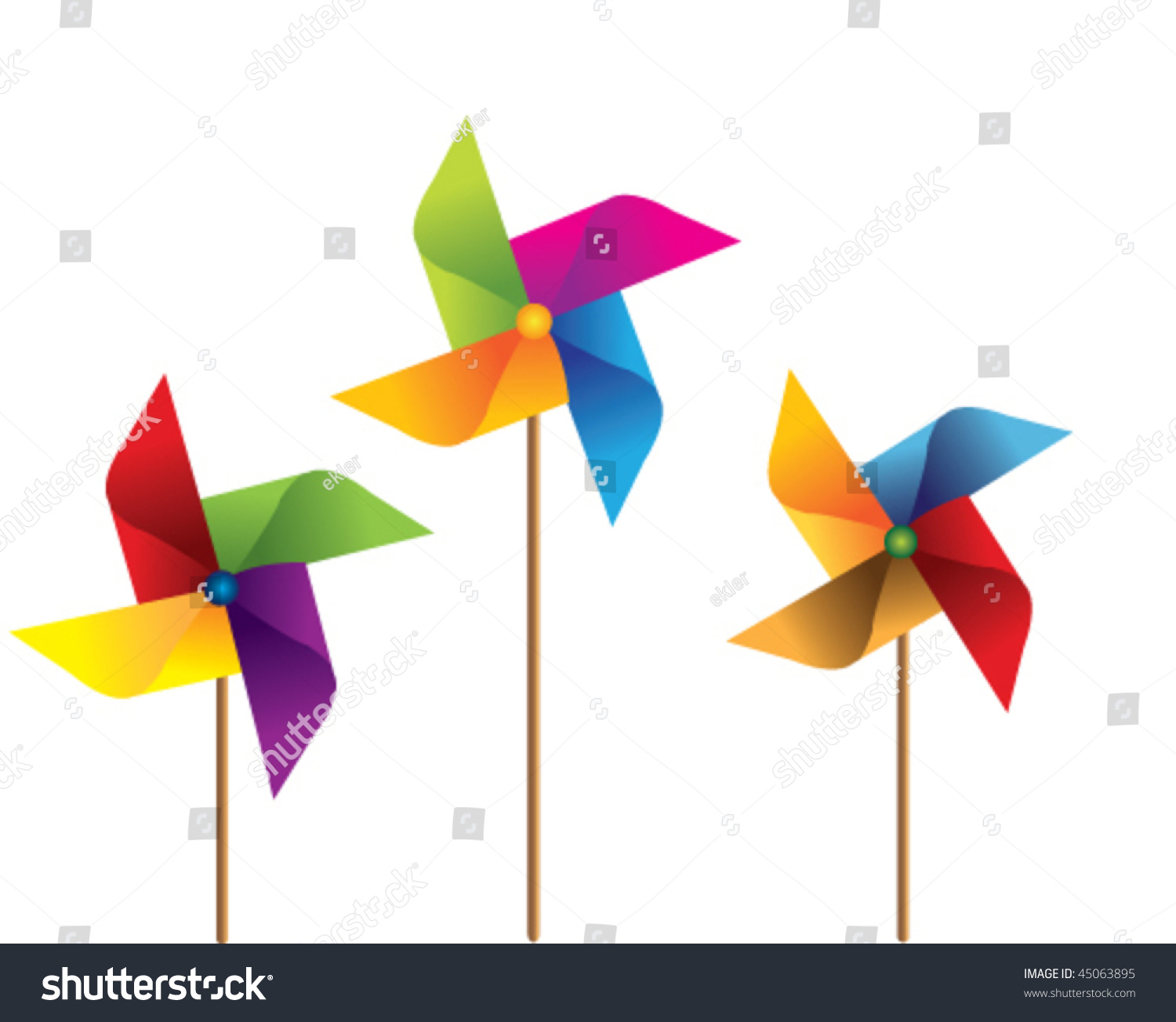 Colorful Windmill Vector Stock Vector (Royalty Free) 45063895 ...