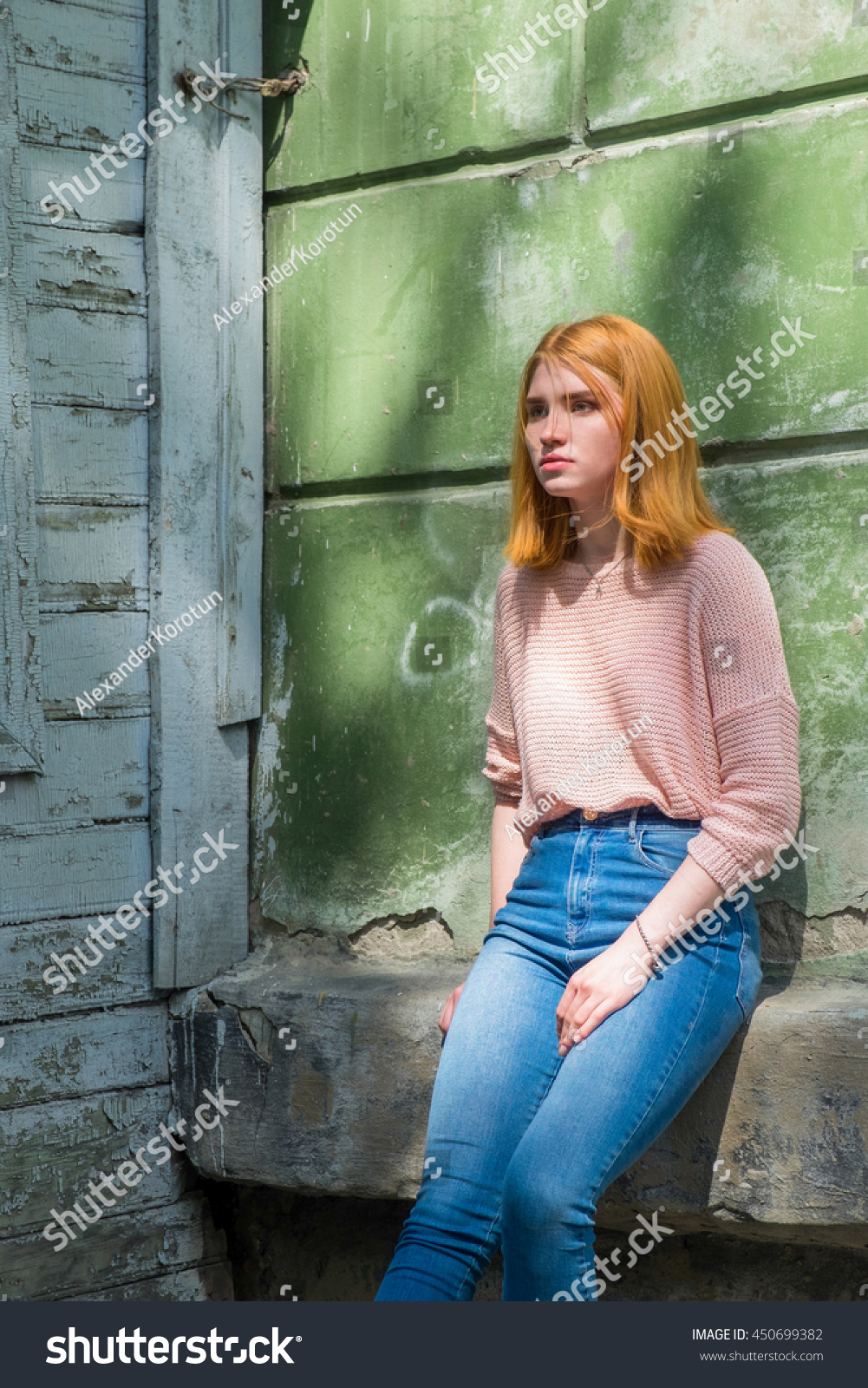 pink jacket with blue jeans