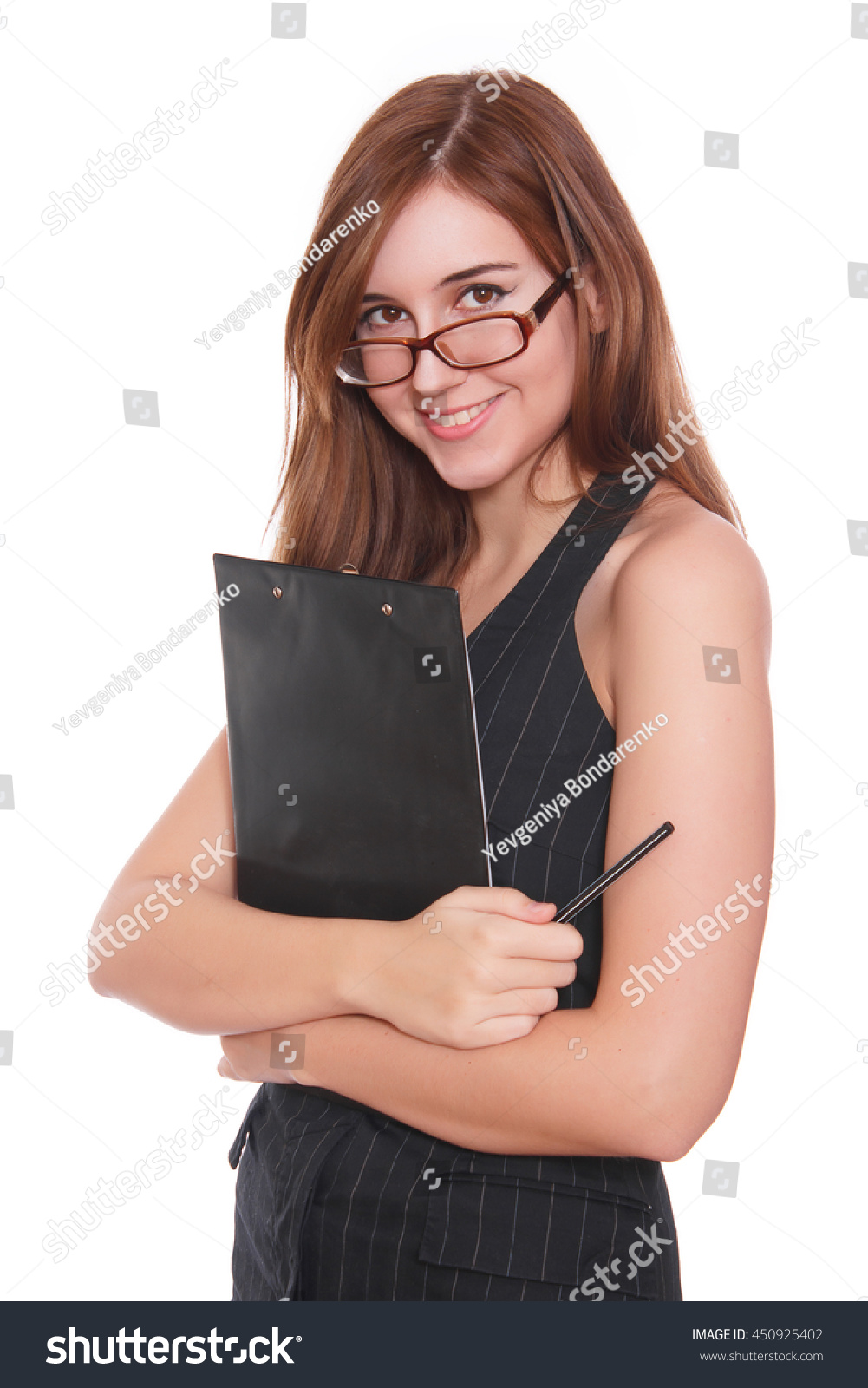 Portrait Happy Smiling Business Woman Glasses Stock Photo 450925402 ...