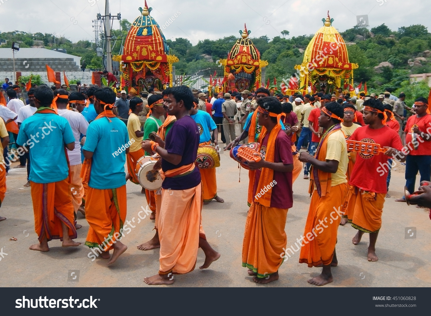 Hyderabadindiajuly 7hindu Devotees Dance Singing Devotional Stock Photo ...