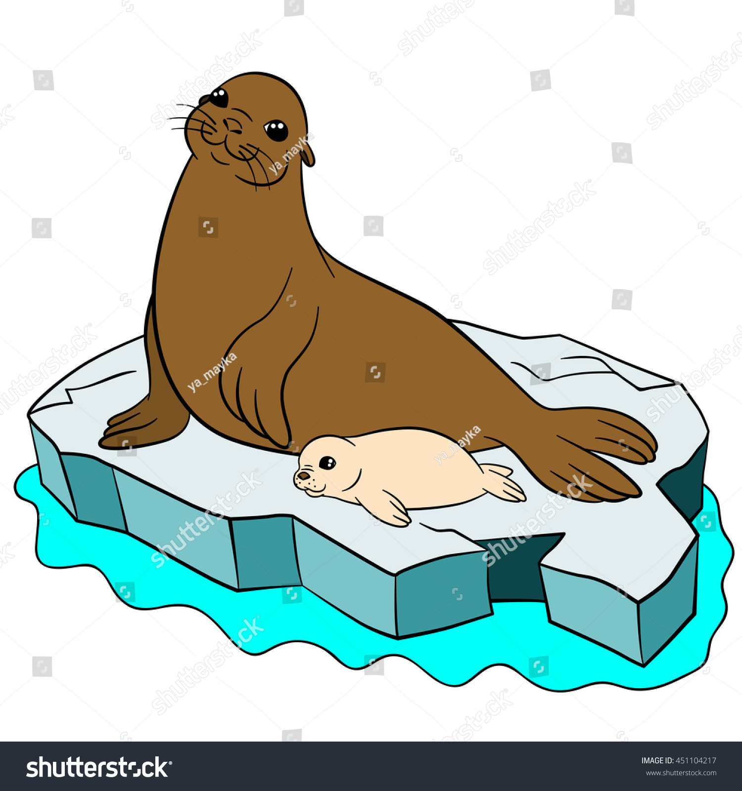 Рисование тюленя на льдине