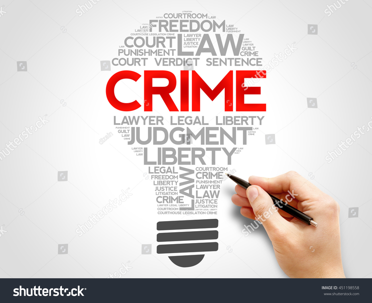 Crime Bulb Word Cloud Collage Business Stock Photo 451198558 | Shutterstock