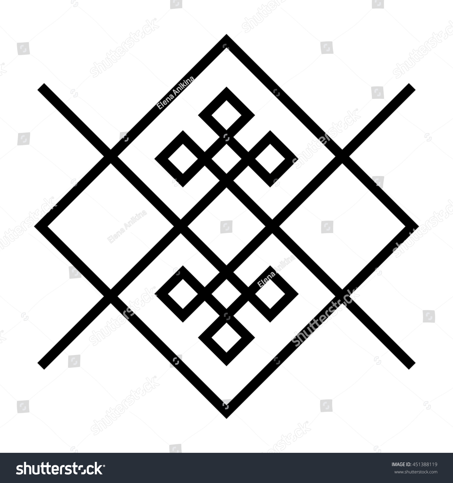 Slavic Ornamental Symbol Stylish Tribal Design Stock Vector (Royalty ...