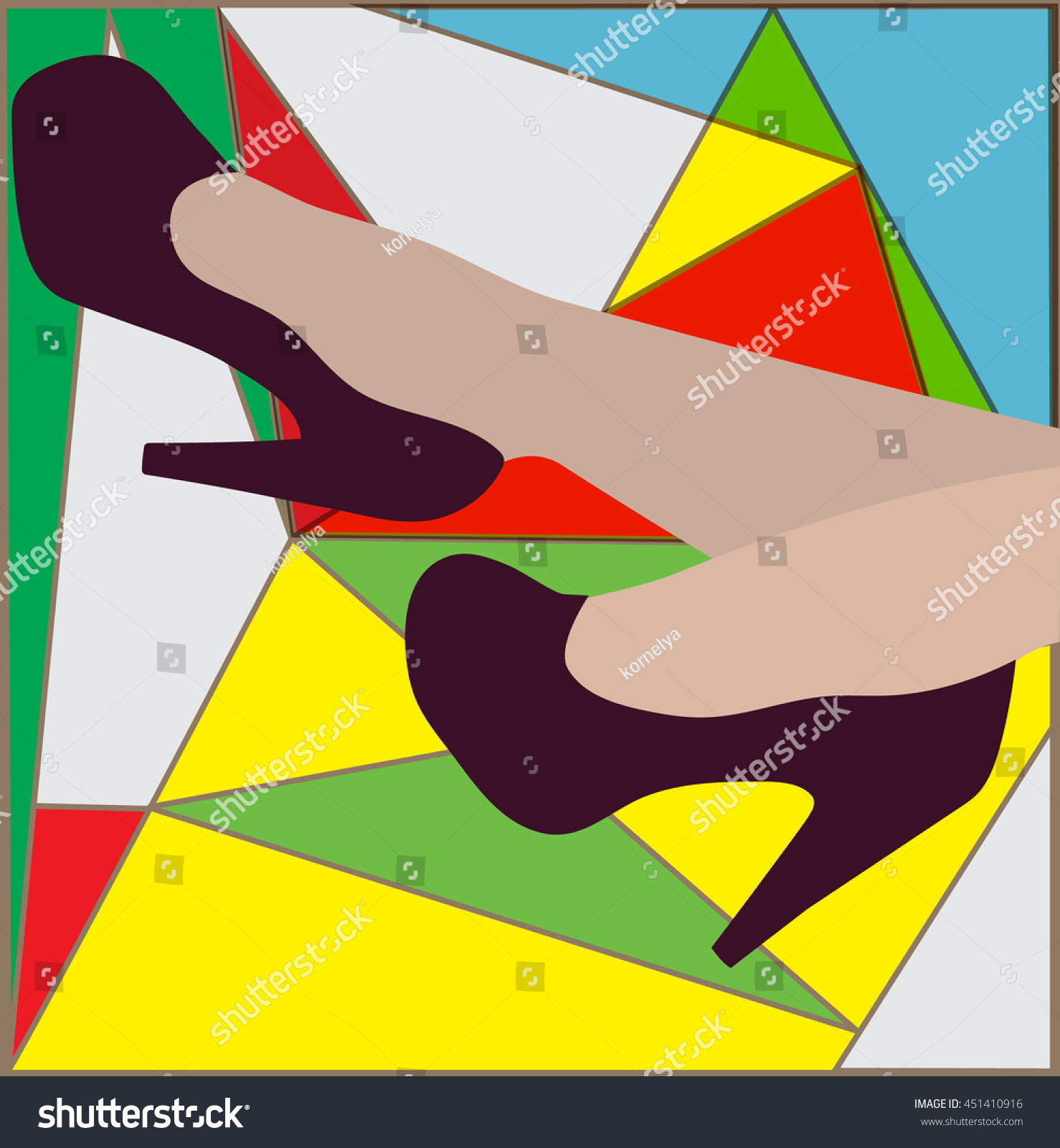 Sexy Woman Legs High Heels Shoes Stock Vector Royalty Free 451410916 Shutterstock 