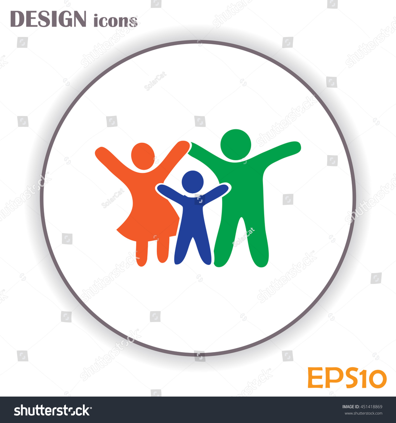 Happy Family Icon Simple Figures Dad Stock Vector (Royalty Free ...