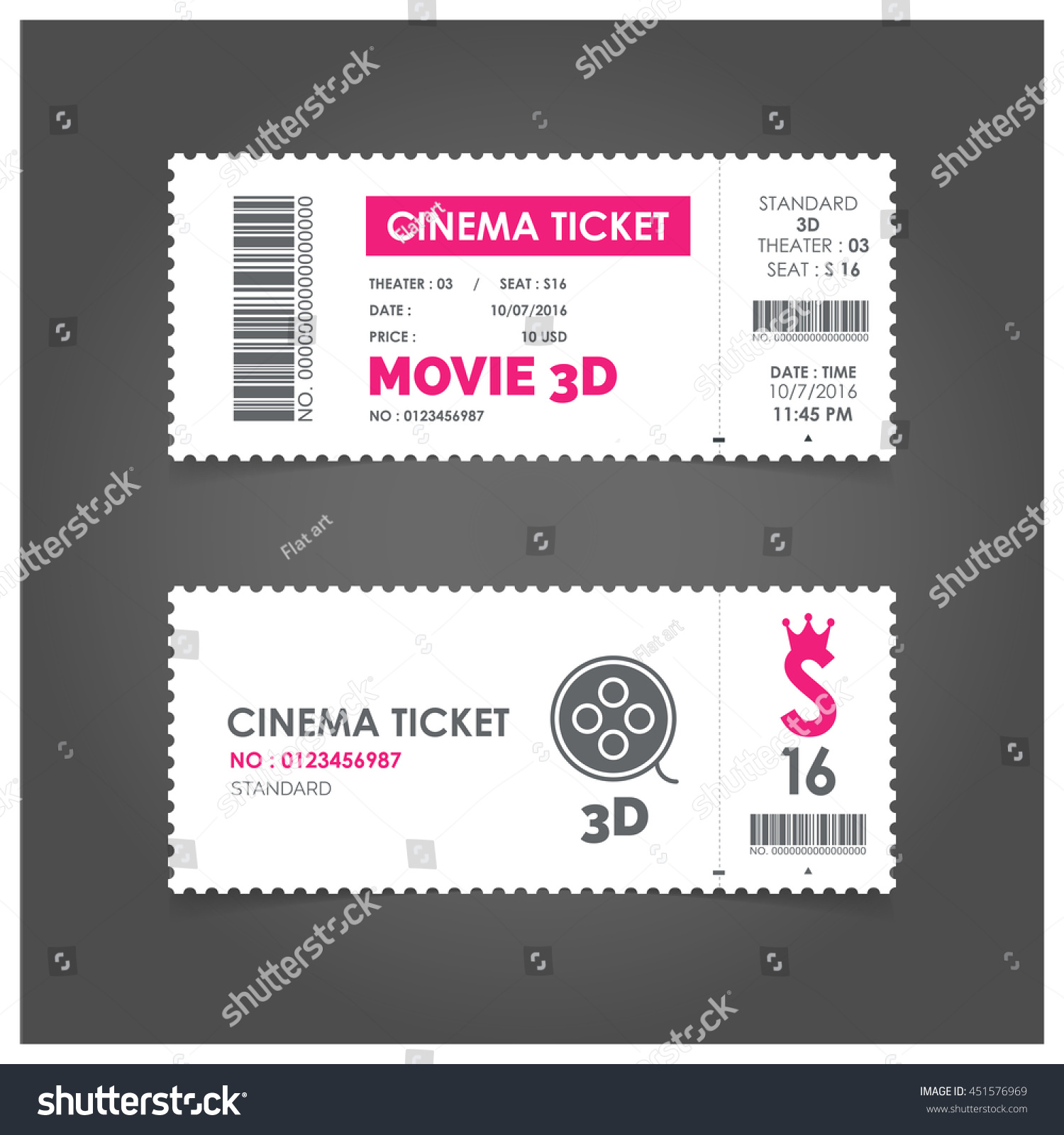 Макет билета в кино
