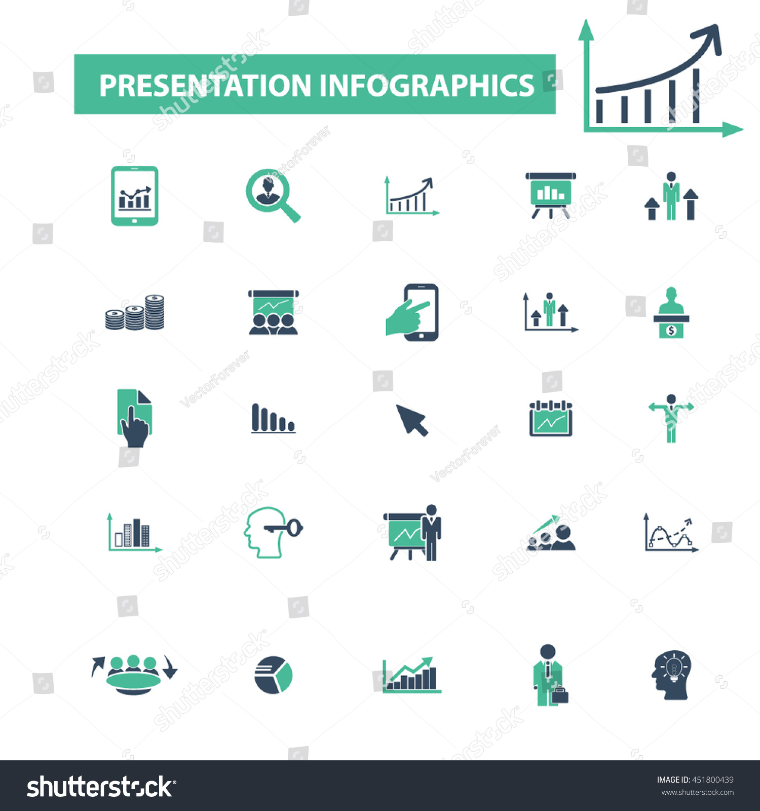 Presentation Infographics Icons Stock Vector (Royalty Free) 451800439 ...