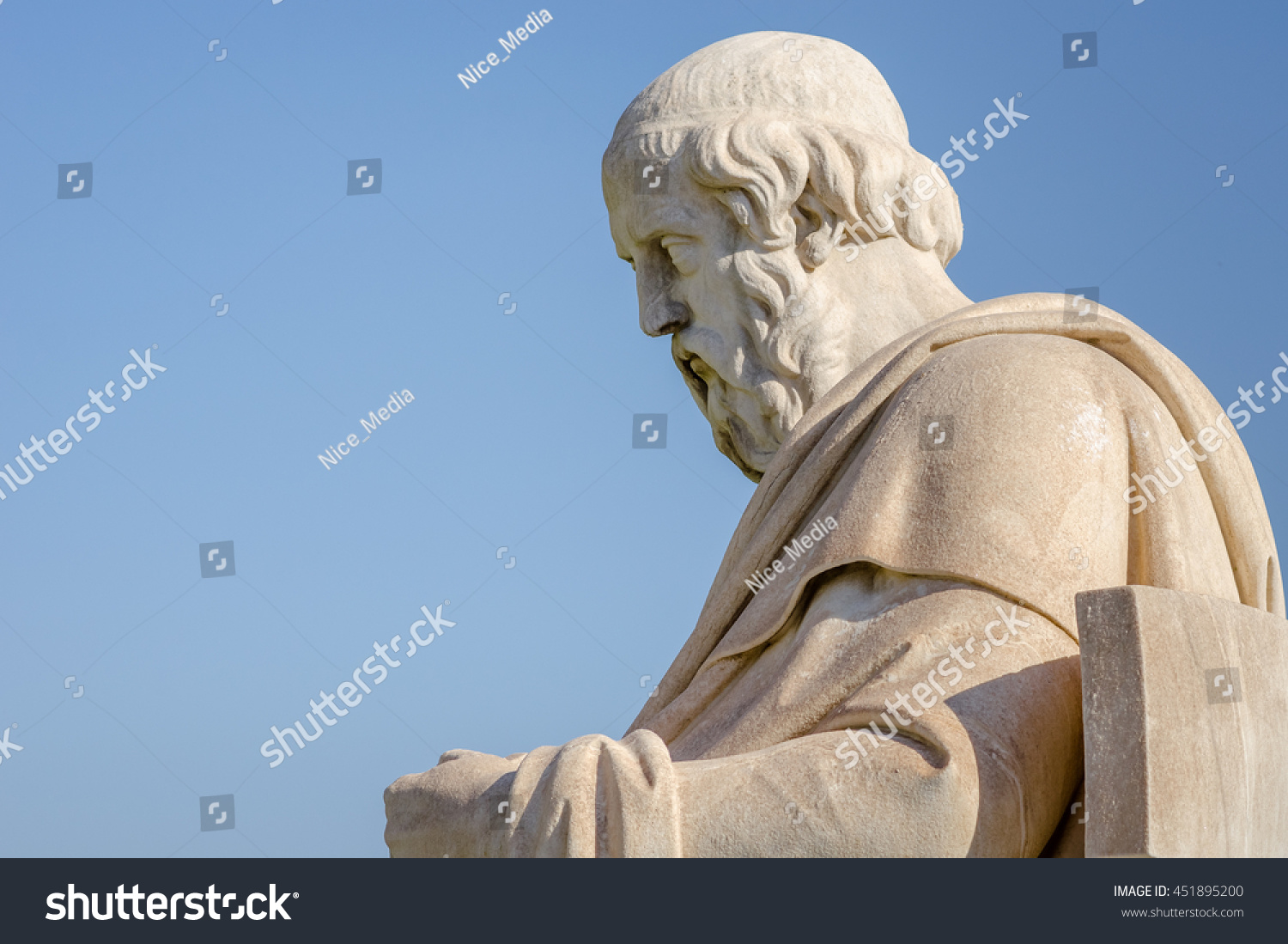 Closeup Marble Statue Greek Philosopher Plato Stock Photo 451895200 ...