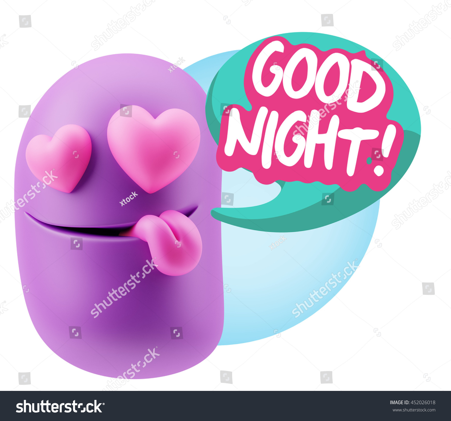 3d Rendering Emoji Saying Good Night: Stockillusztráció 452026018.