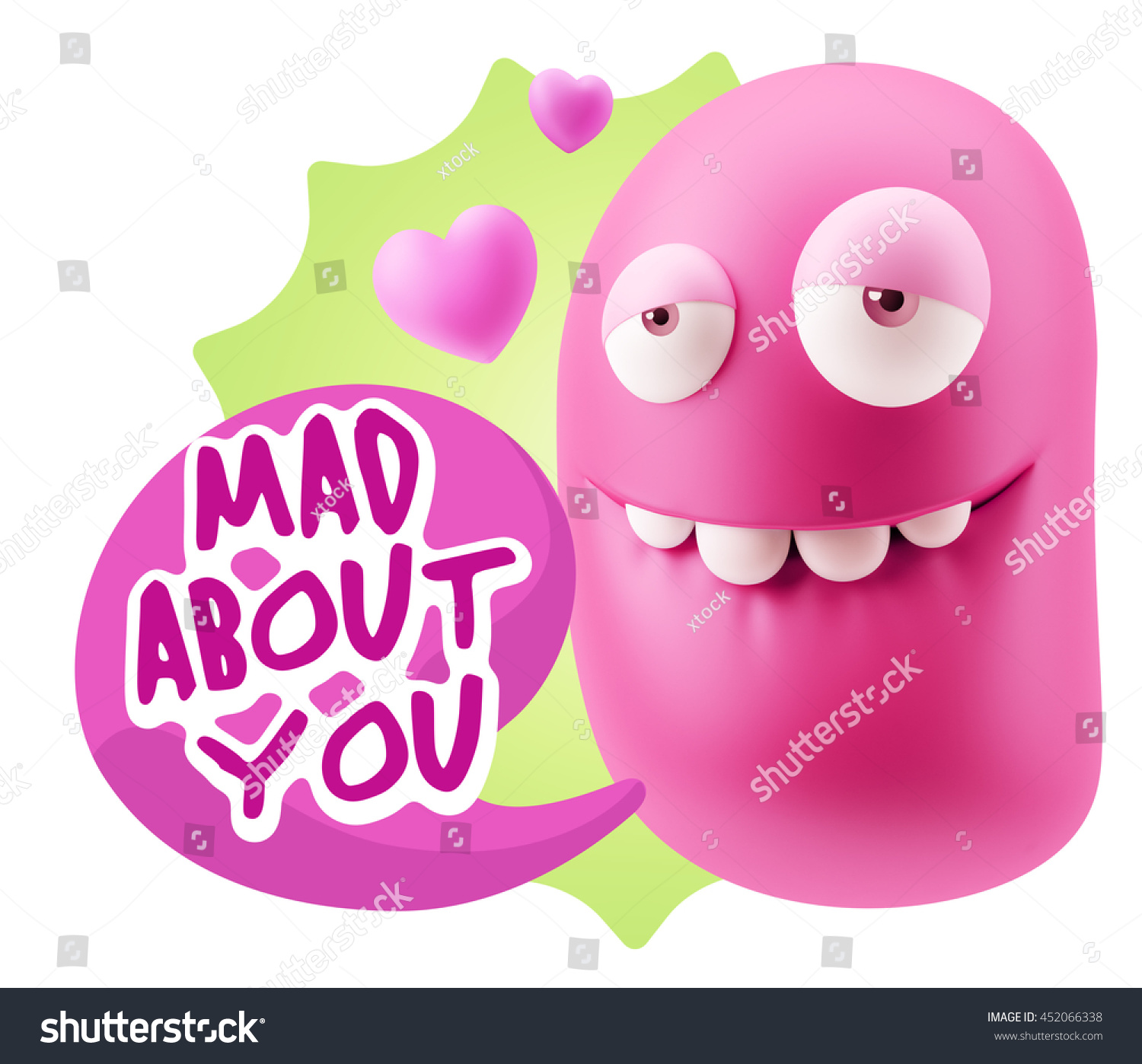 3d Rendering Biting Lip Emoticon Face Stock Illustration 452066338 Shutterstock