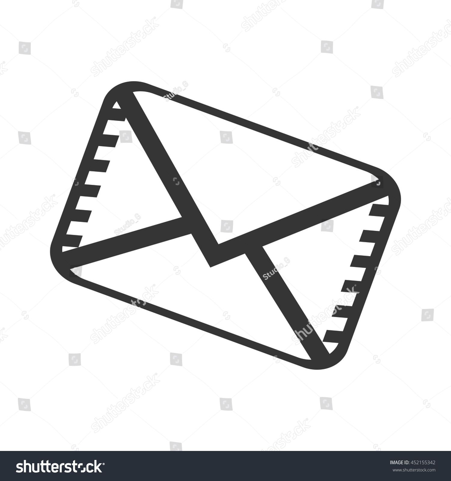 Mail Letter Black White Colors Vector Stock Vector (Royalty Free ...