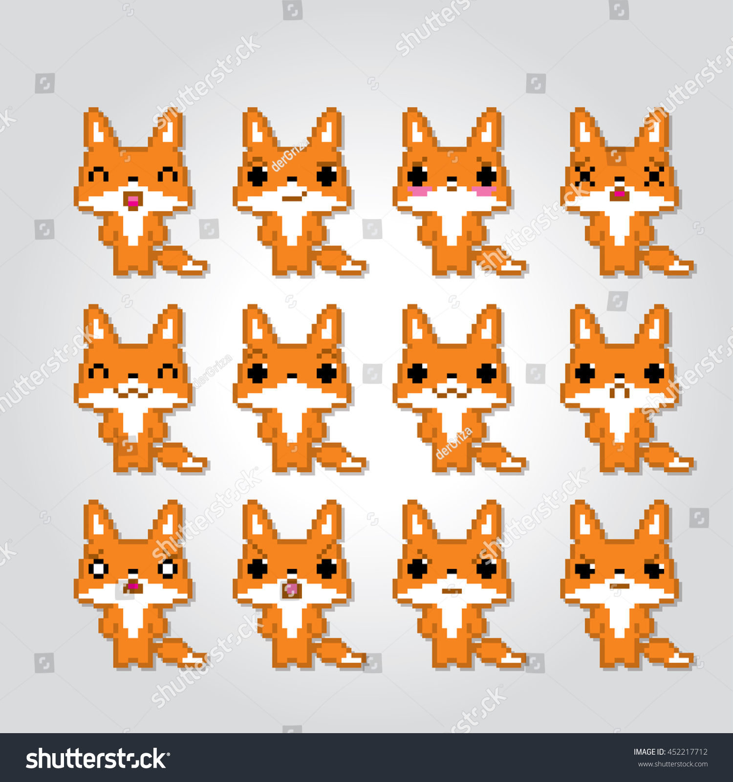 Пиксельная мордочка лисы