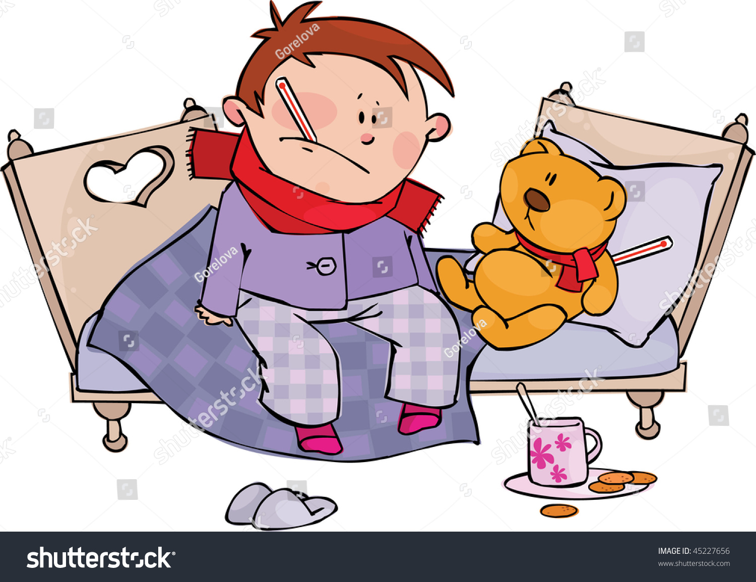 Sick Boy Teddy Bear Stock Vector (Royalty Free) 45227656 | Shutterstock