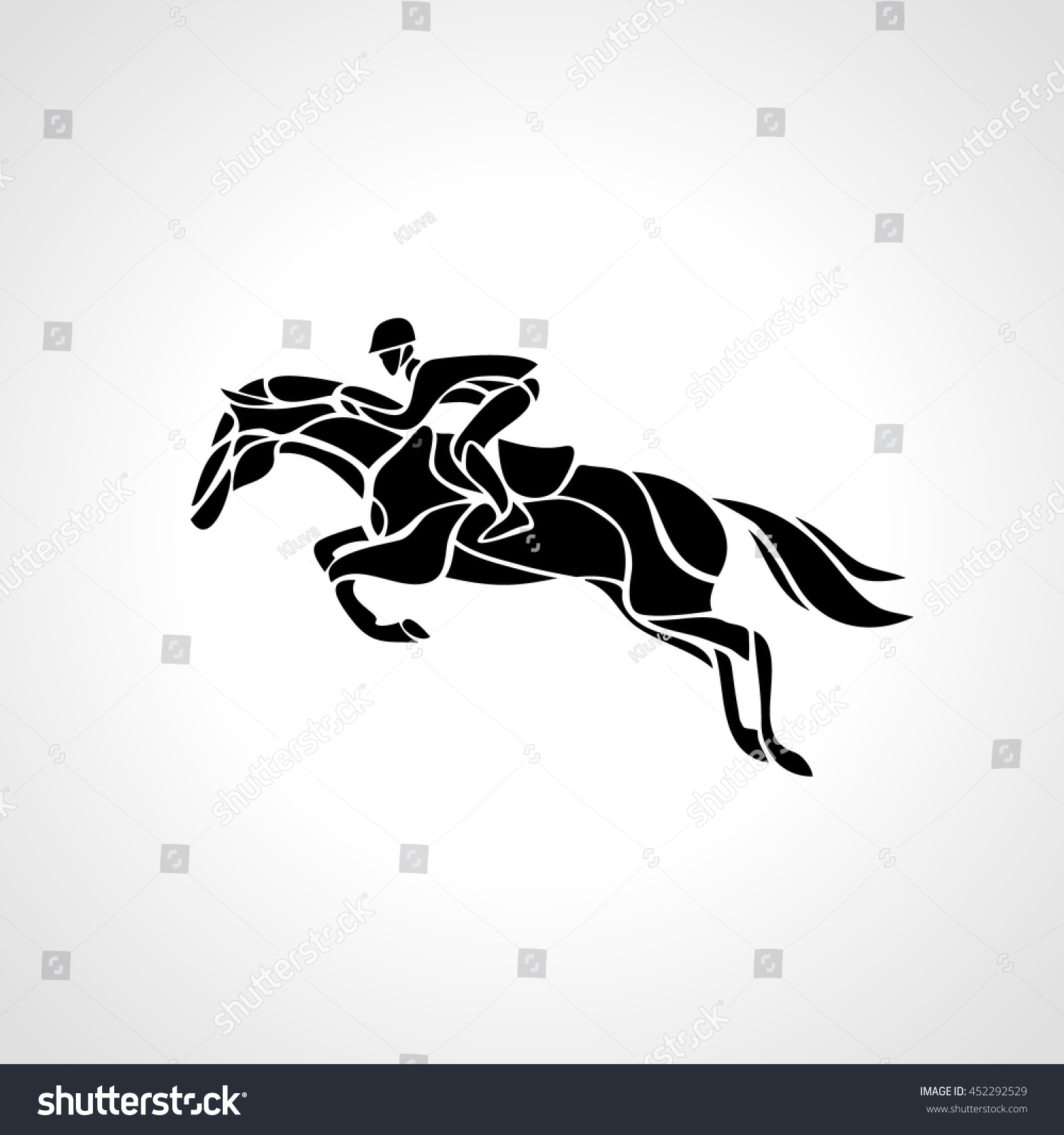 Horse Race Equestrian Sport Silhouette Racing Stock Vector (Royalty ...