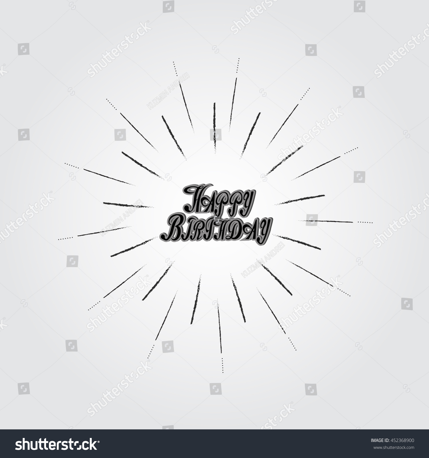 Vector Illustration Happy Birthday Greeting Card Stock Vector (Royalty ...