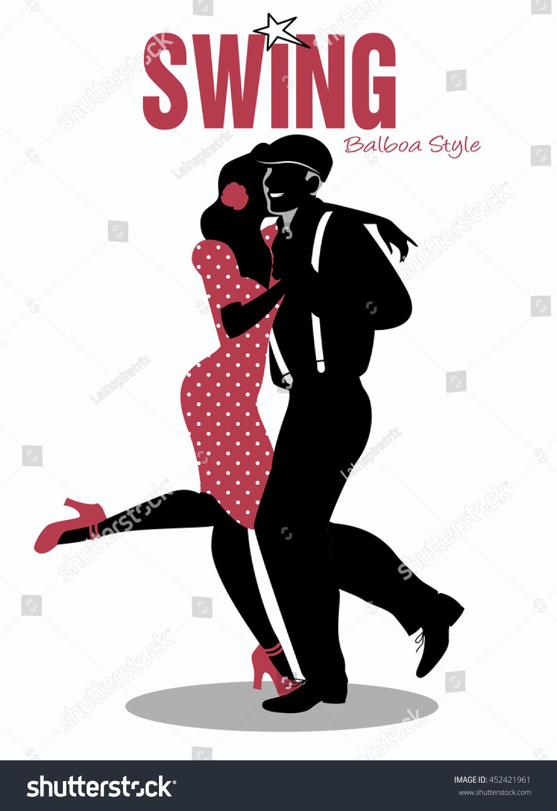 Young Couple Dancing Swing Balboa Style Stock Vector (royalty Free 