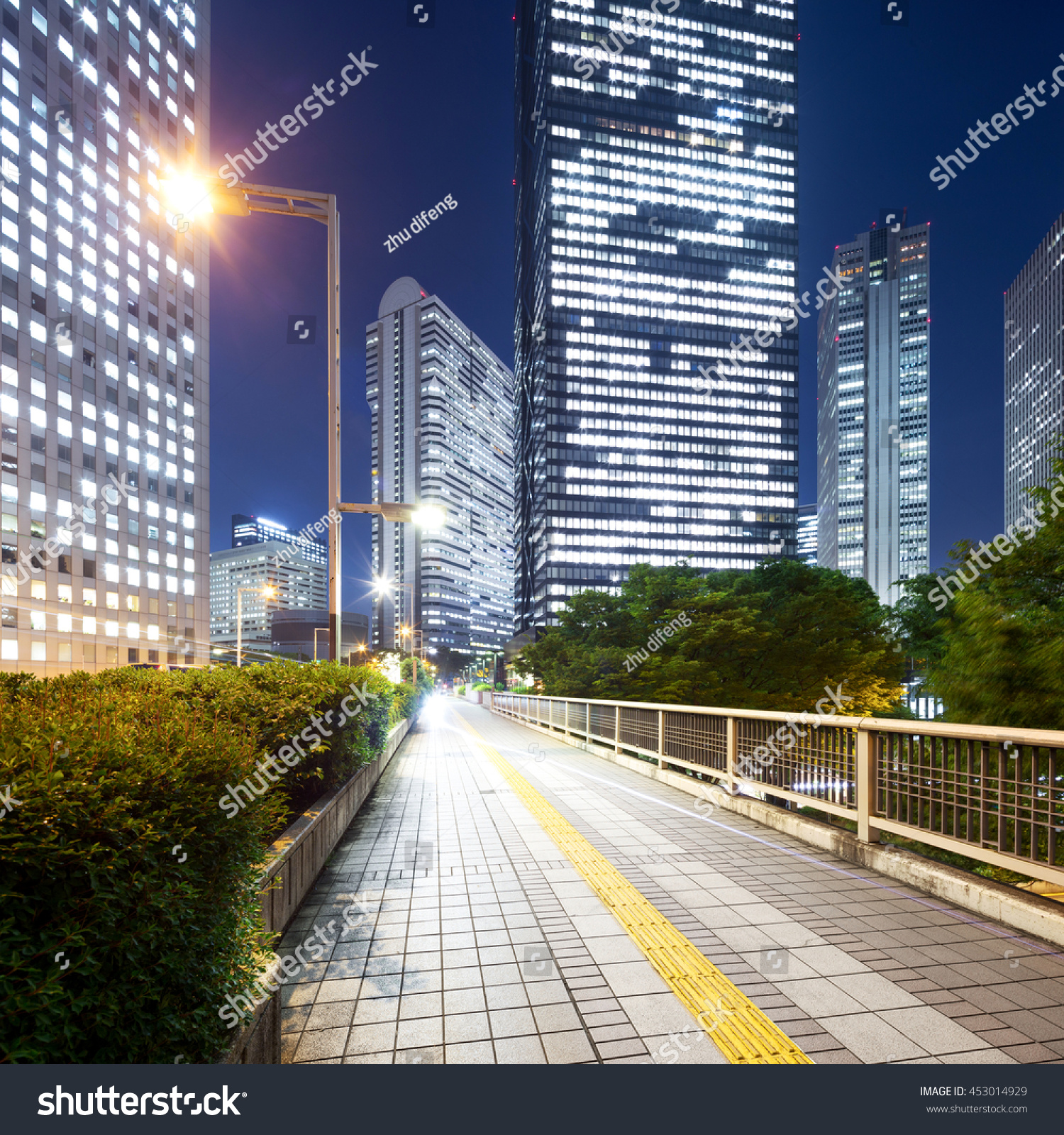 Modern Office Buildings Downtown Tokyo Night Stock Photo 453014929 ...