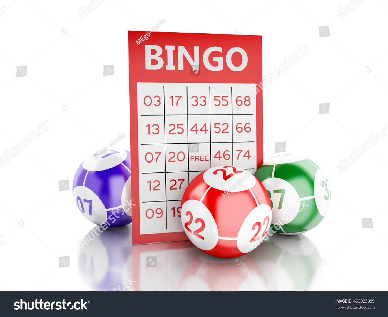 3d Renderer Image Red Bingo Card Stock Illustration 453023089 ...