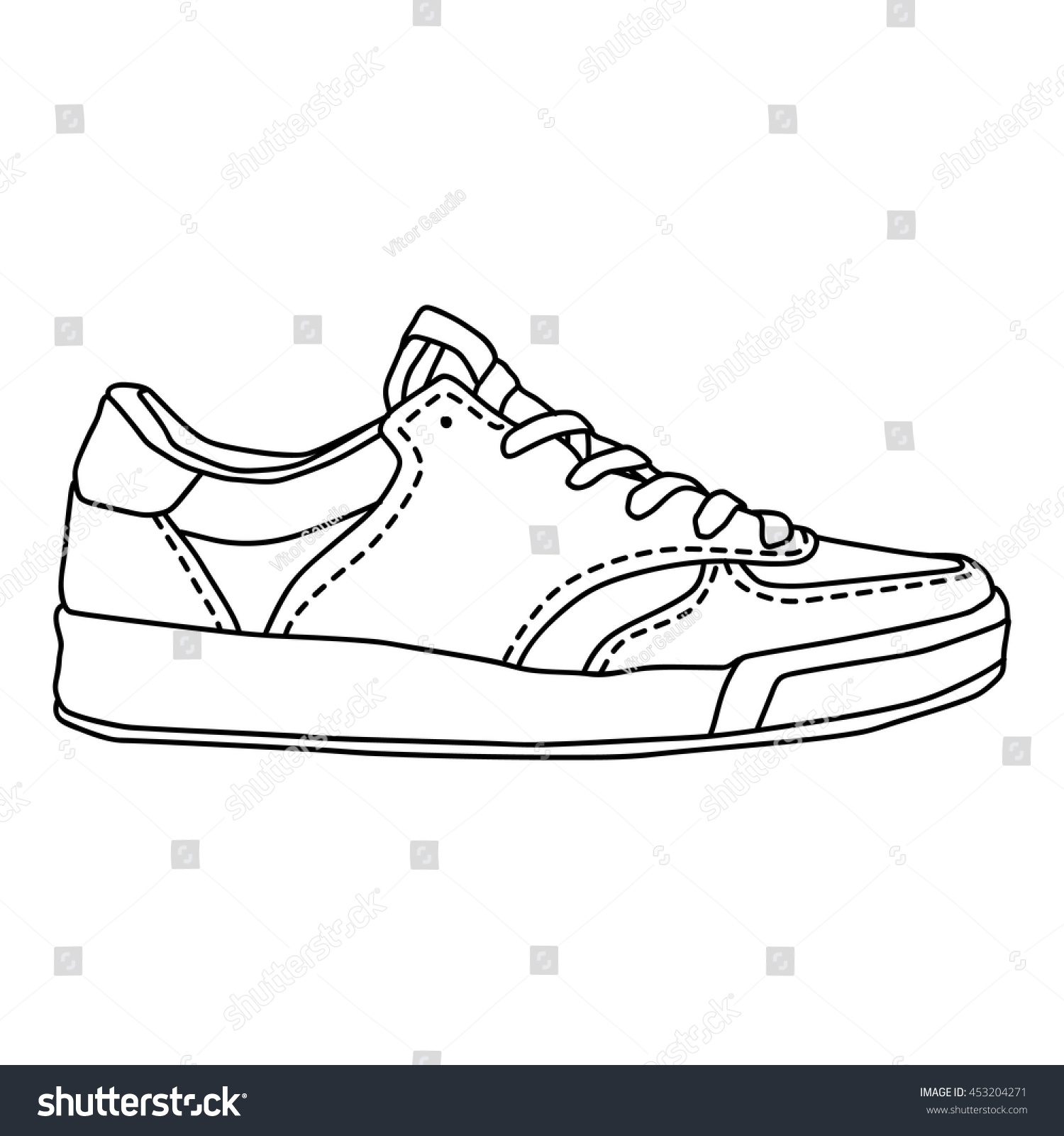 Shoes Icon Sneaker Sketch Handmade Shoes Stock Vector (Royalty Free ...