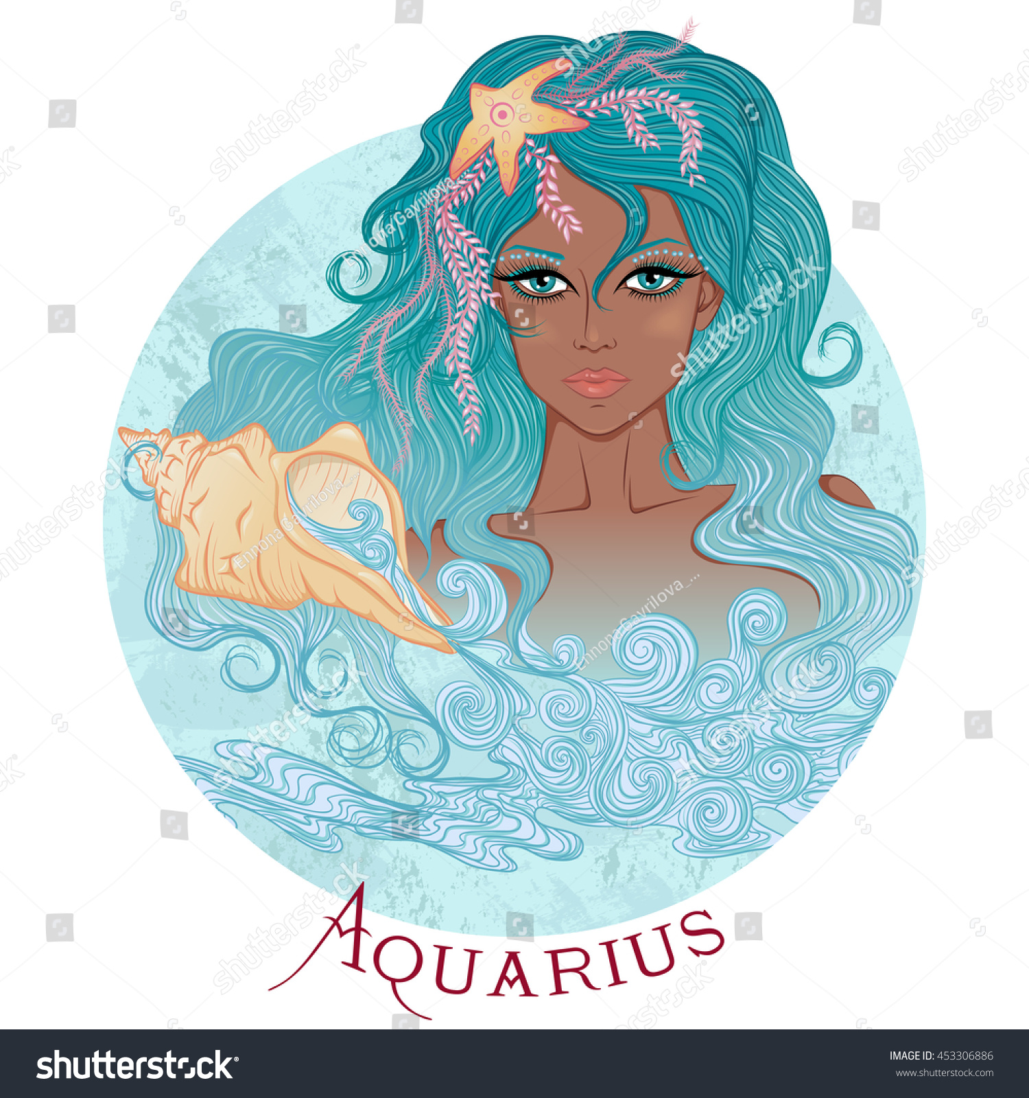 Zodiac Vector Illustration Astrological Sign Aquarius 库存矢量图（免版税