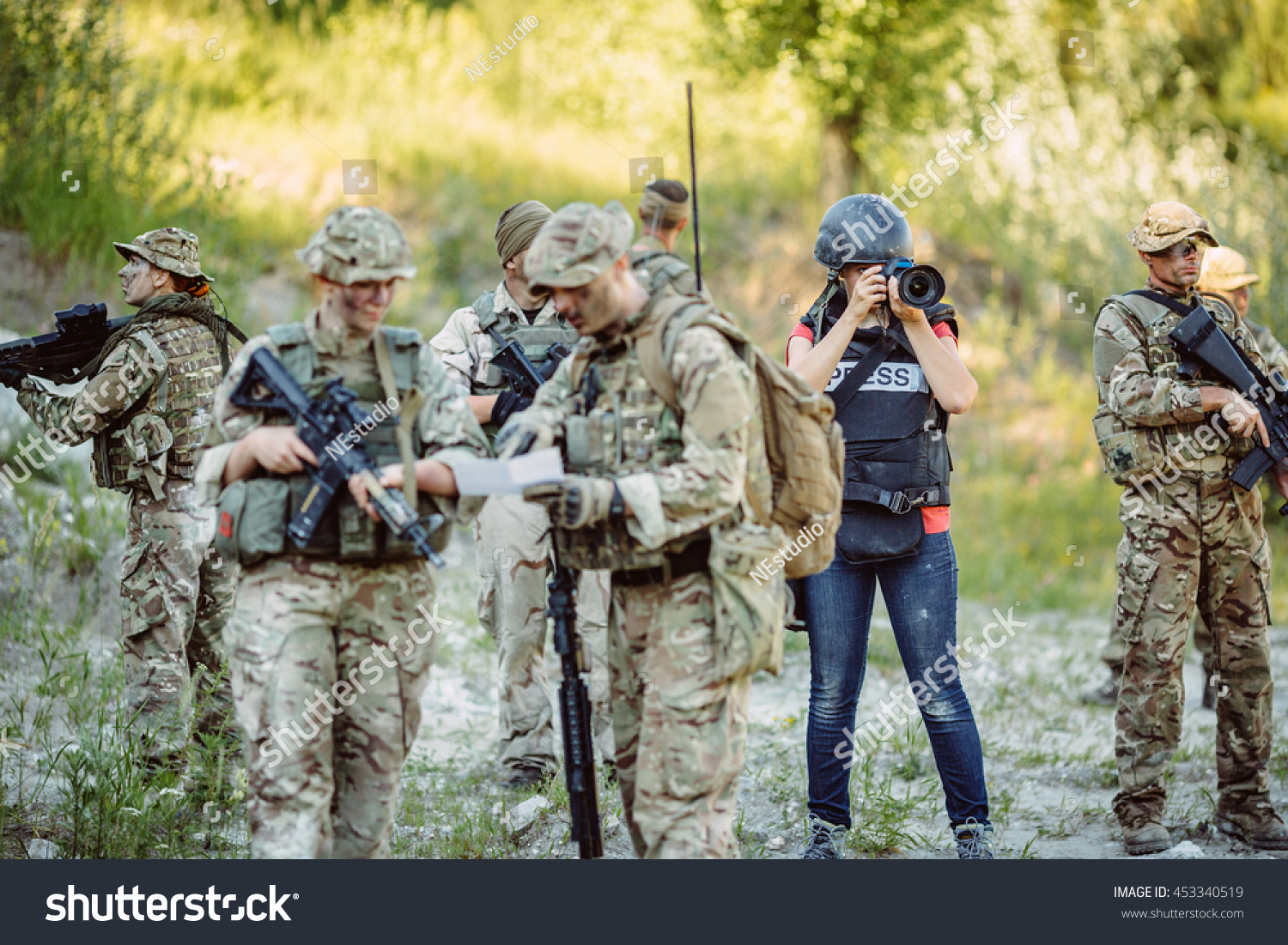 Photojournalist Documenting War Conflict Mountain War Stock Photo ...