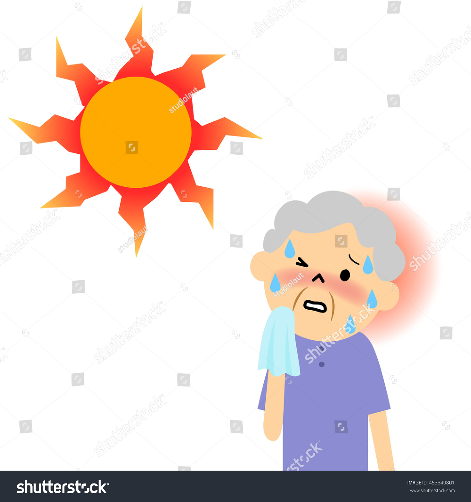 Senior Citizen Who Seems Have Heat Stock Vector (Royalty Free ...