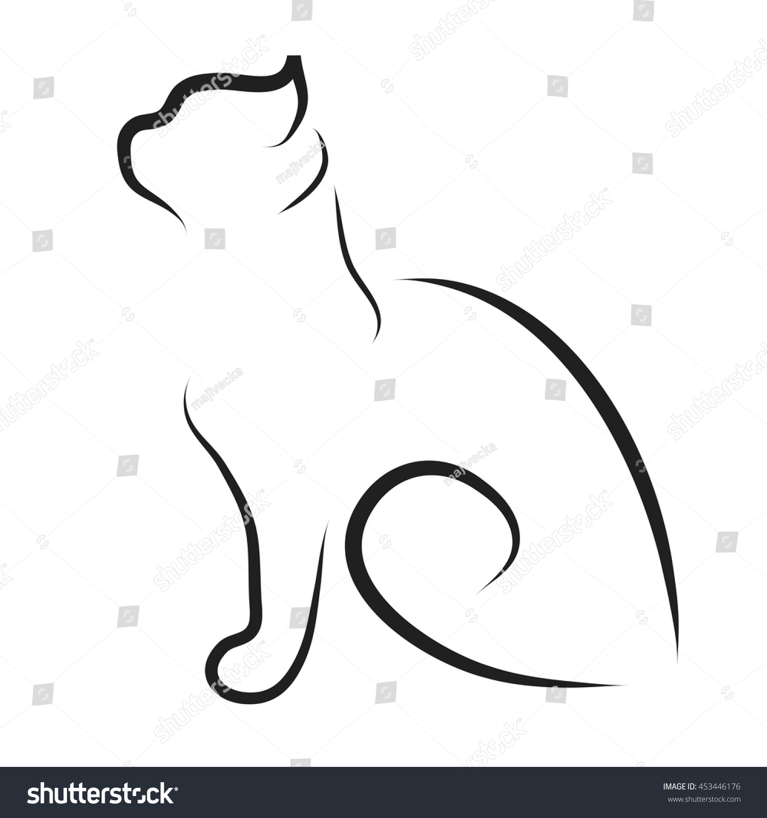 Vector Illustration Cat Logo On White Stock Vector (Royalty Free ...