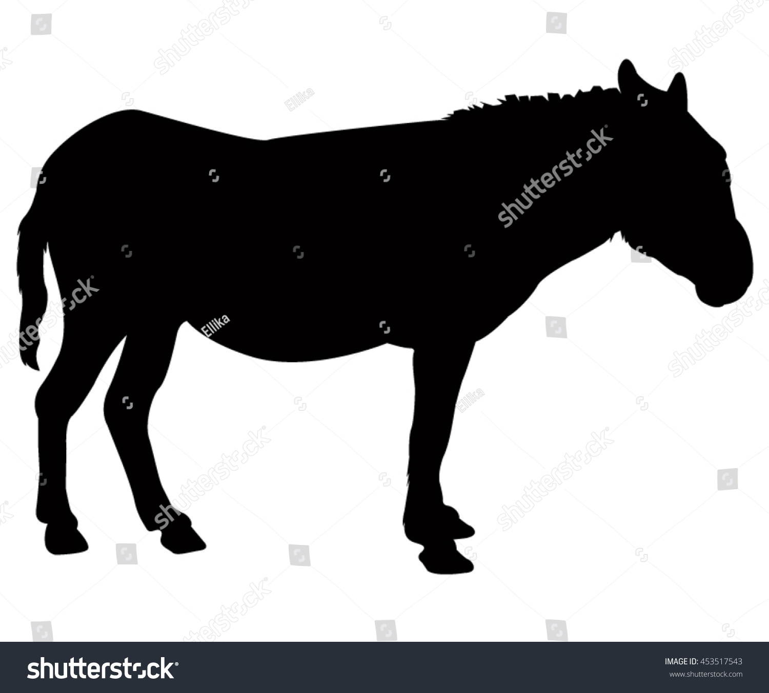 Donkey Silhouette Vector Illustration Stock Vector (Royalty Free ...