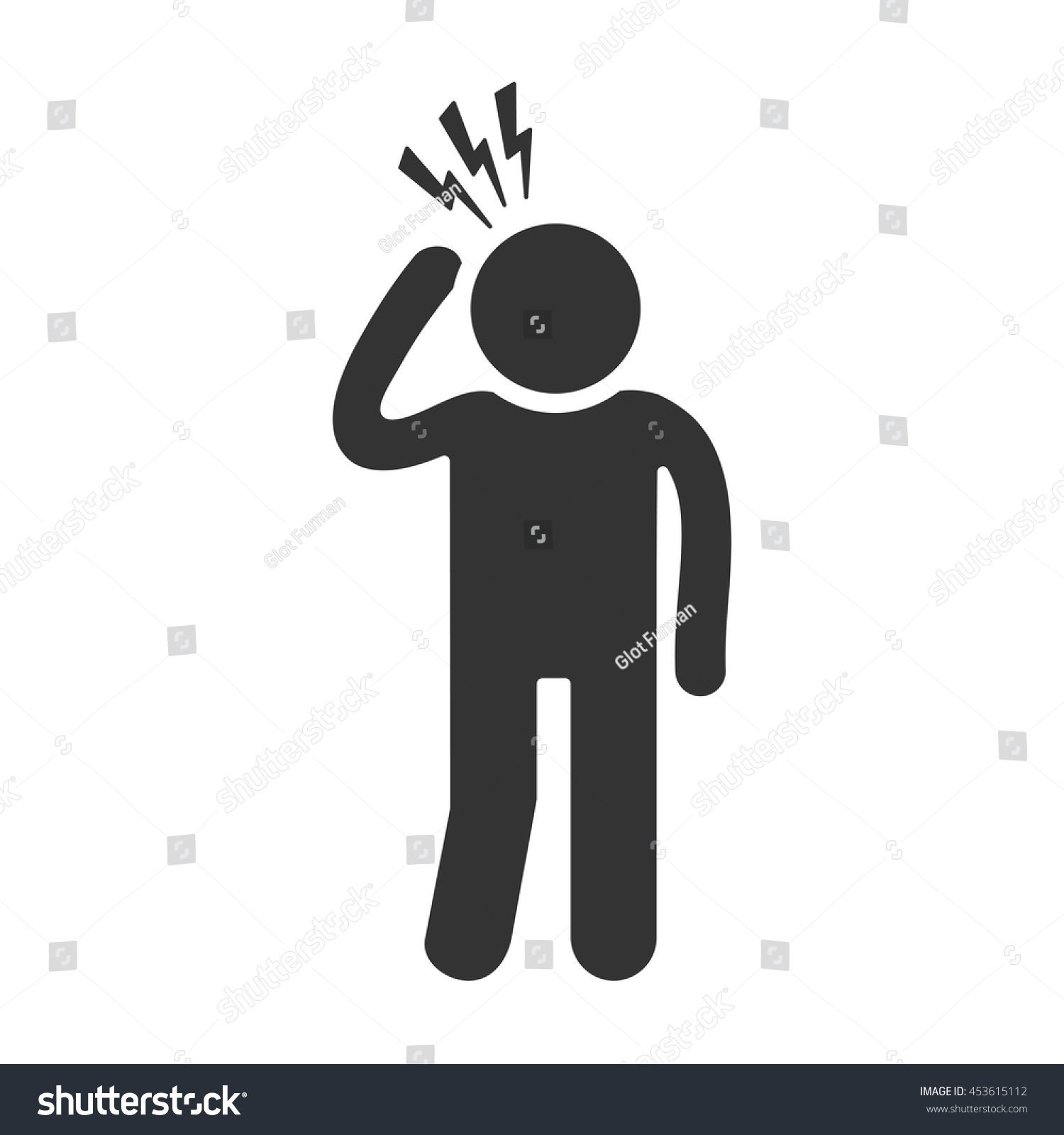 Human Headache Icon Vector Illustration Stock Vector (Royalty Free ...