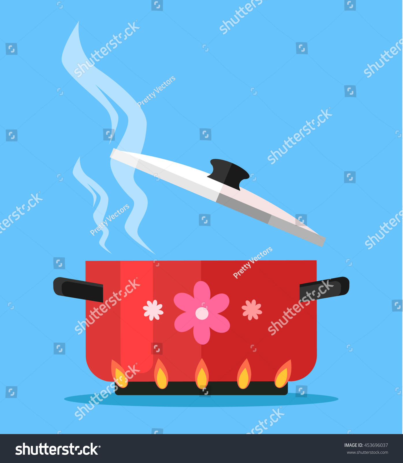 Boiling Water Pan Vector Flat Cartoon Stock Vector (Royalty Free ...