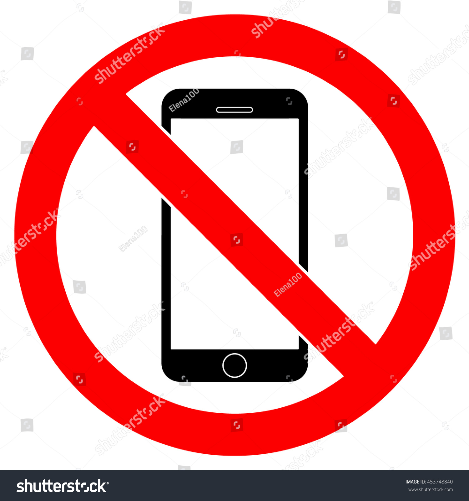 No Phone Sign Vector Design Stock Vector (Royalty Free) 453748840 ...