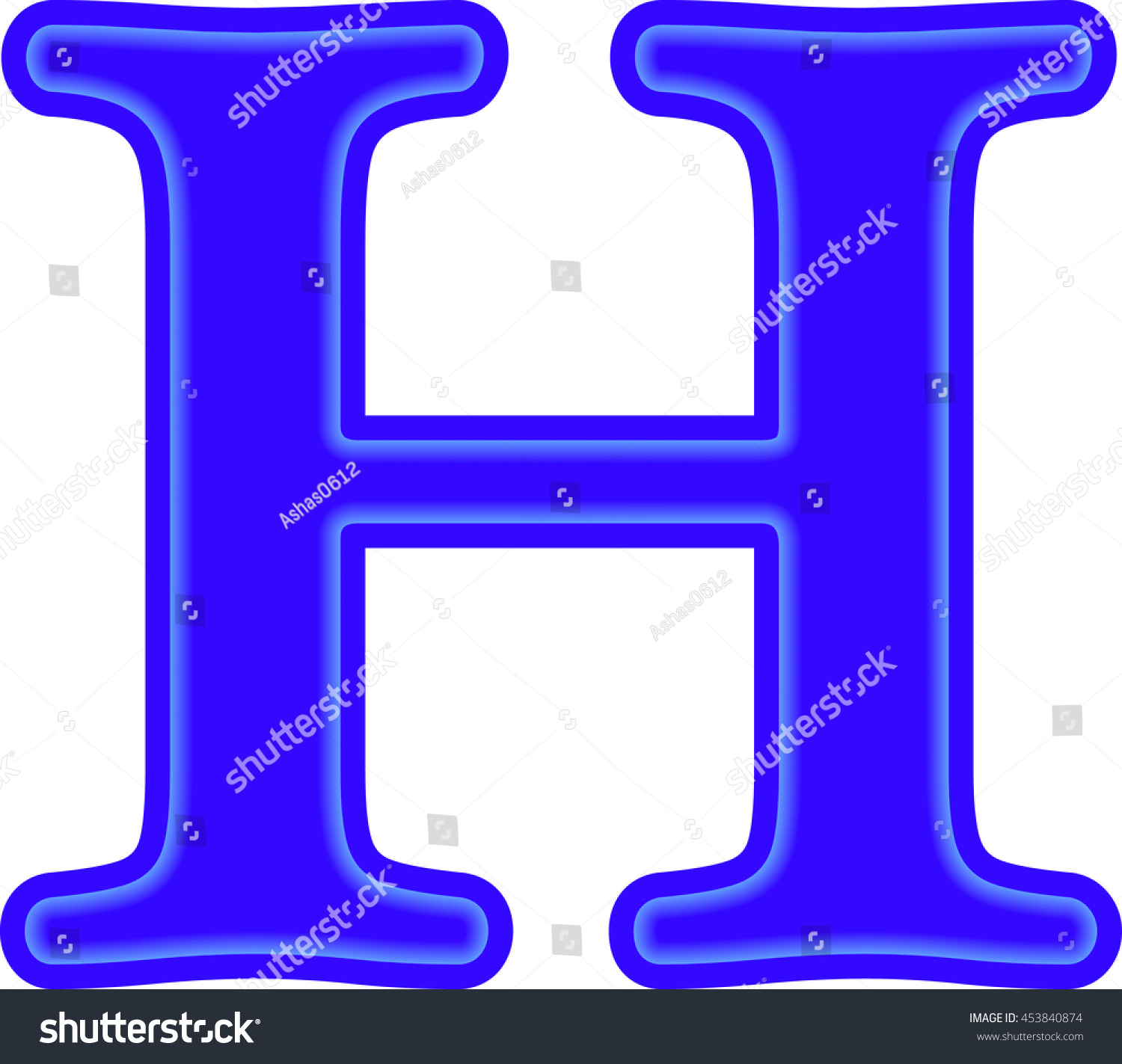 English Alphabet Education Blue Letter H Stock Vector (royalty Free 